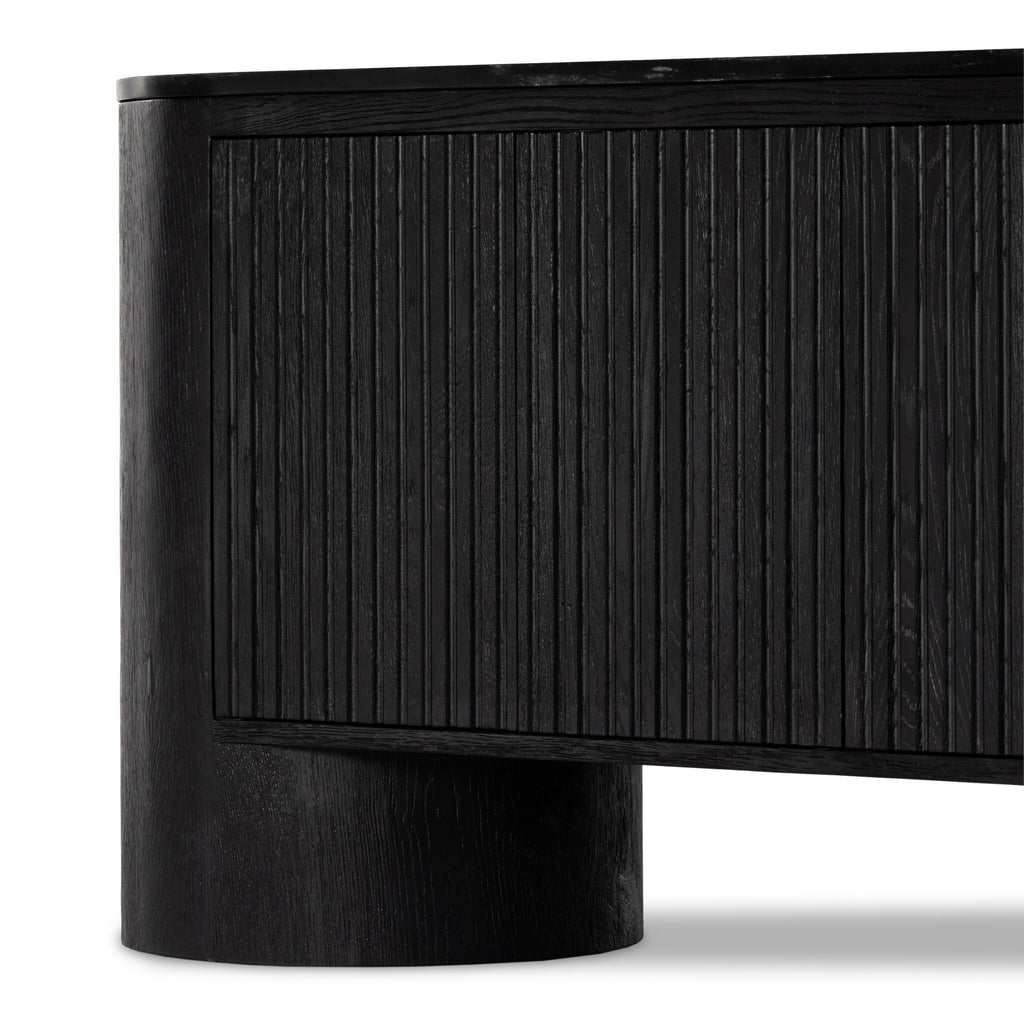 Giovani Media Console - Black Oak Veneer