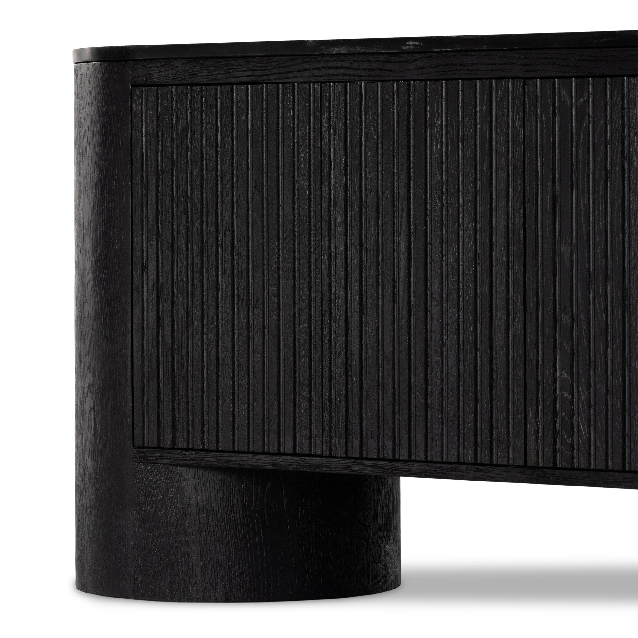 Giovani Media Console - Black Oak Veneer
