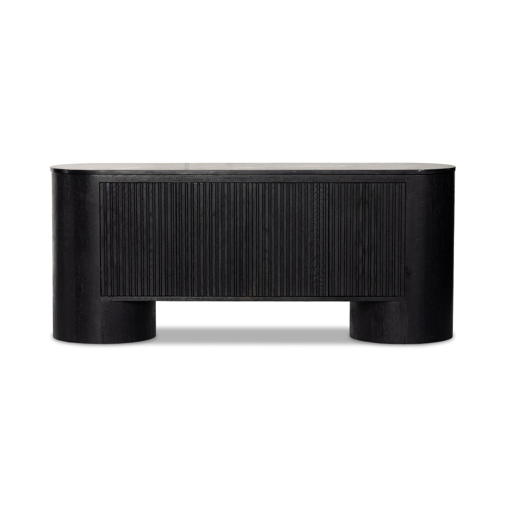 Giovani Media Console - Black Oak Veneer