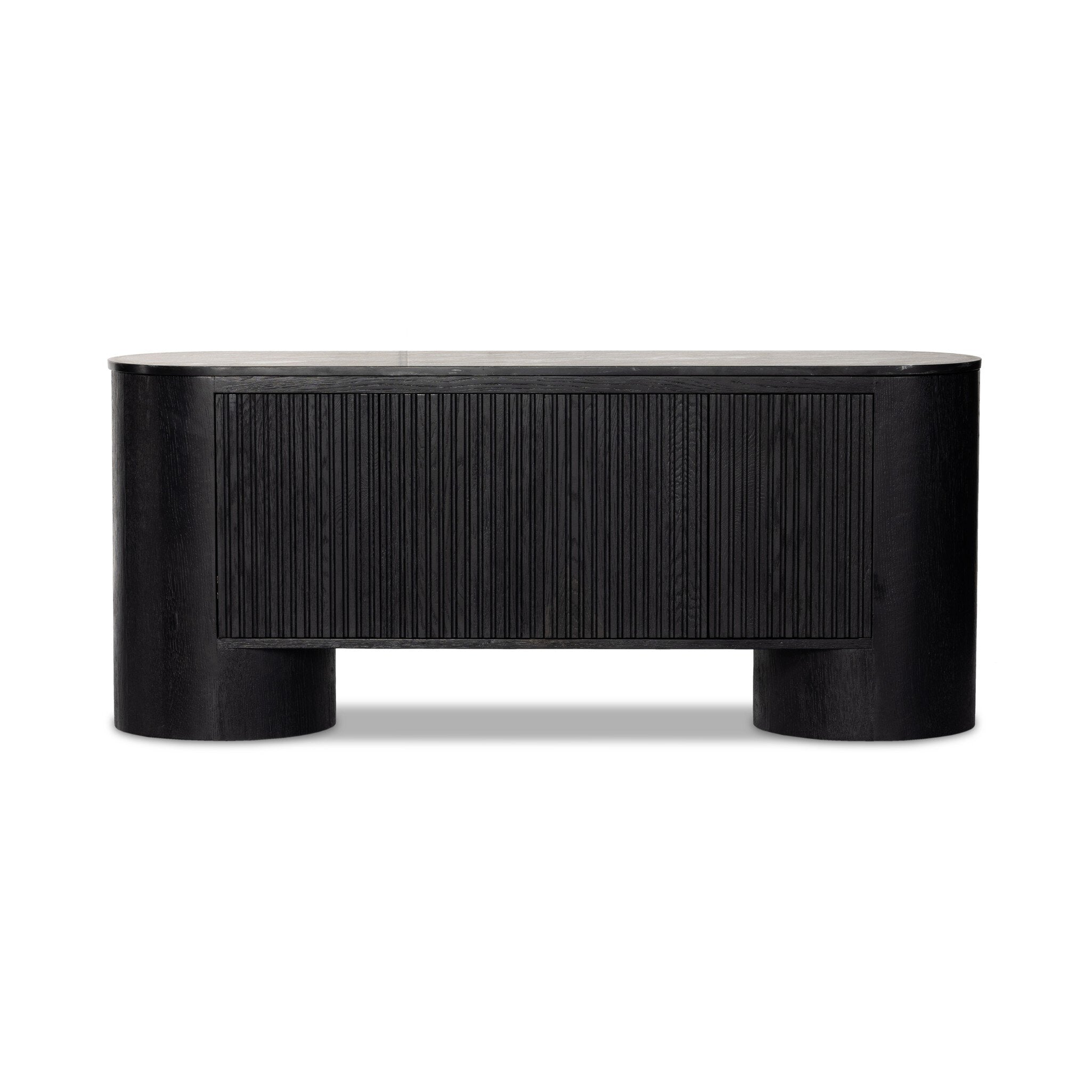 Giovani Media Console - Black Oak Veneer