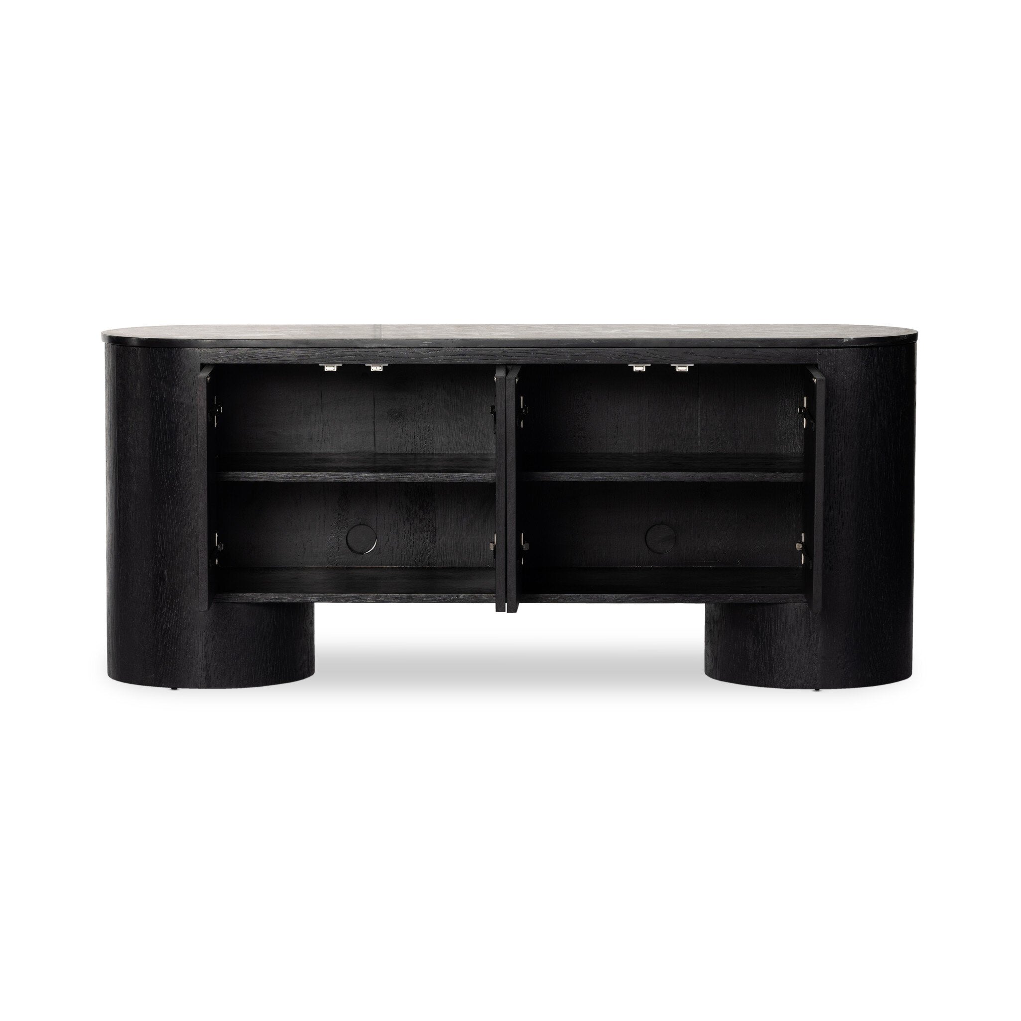 Giovani Media Console - Black Oak Veneer