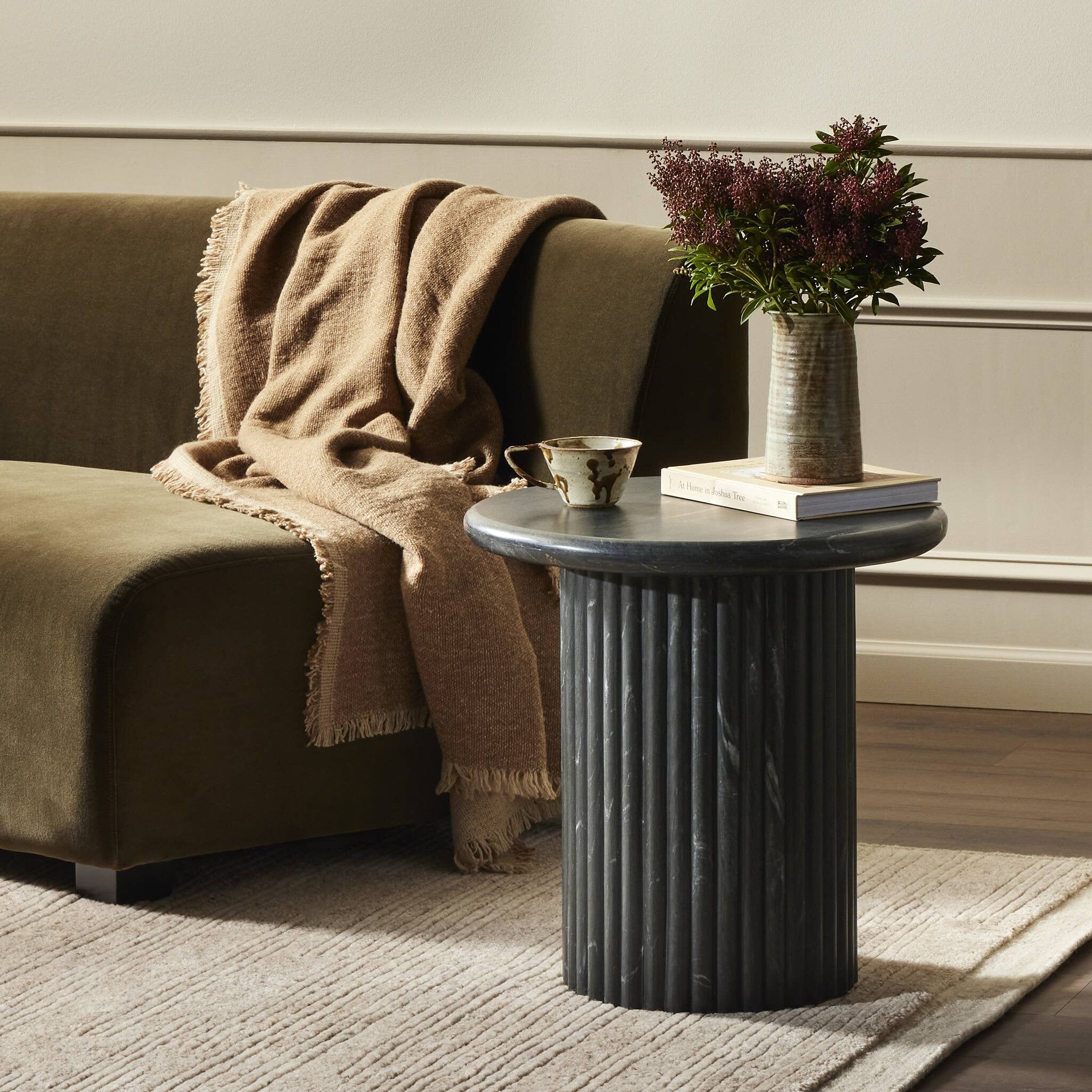 Oranda End Table - Black Marble