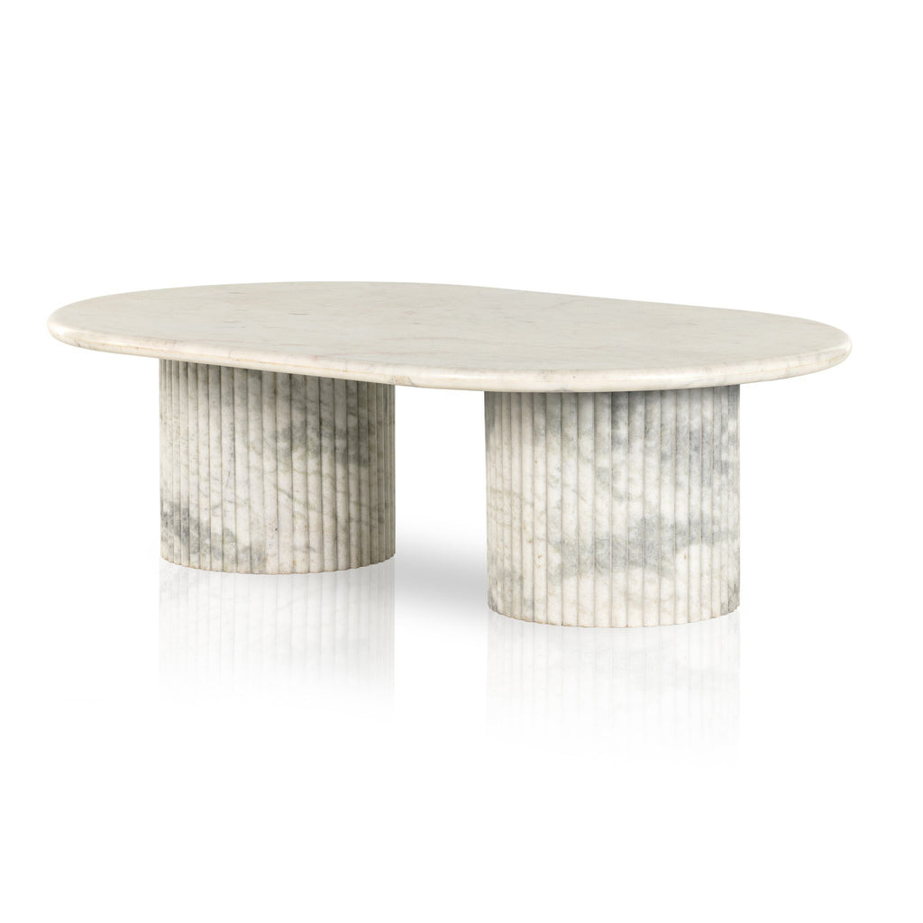 Oranda Coffee Table - Polished White Marble w/ Sealant