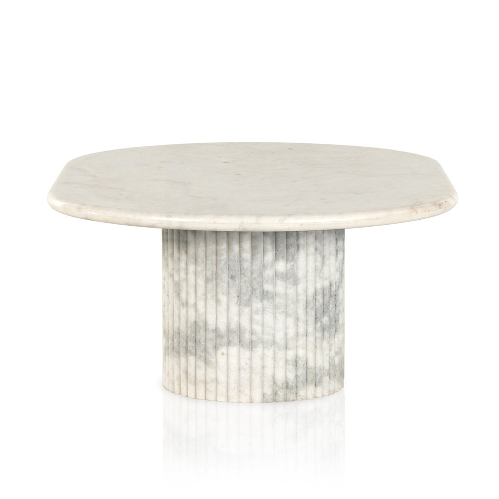 Oranda Coffee Table - Polished White Marble w/ Sealant