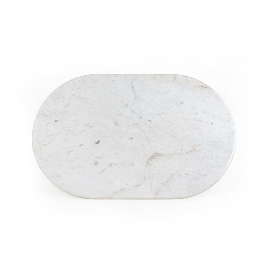 Oranda Coffee Table - Polished White Marble w/ Sealant