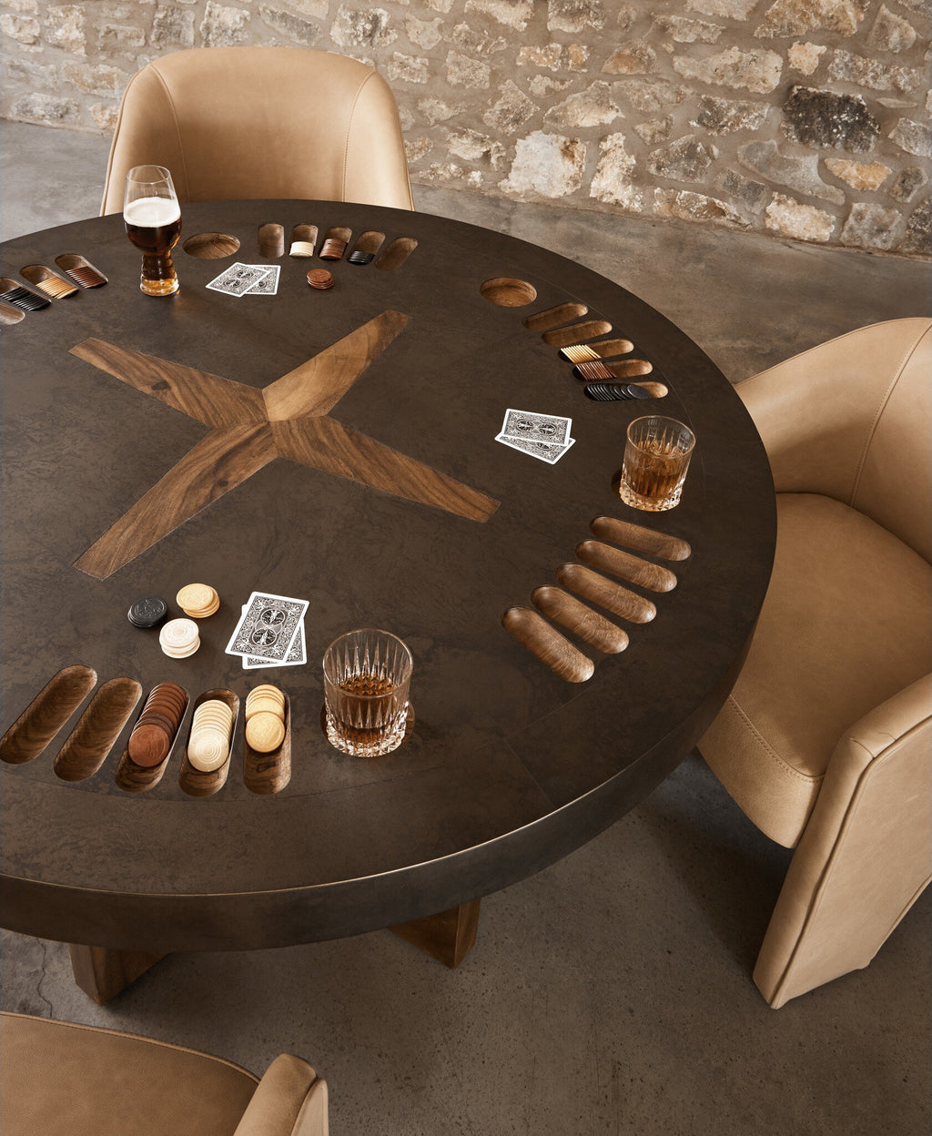 Poker Table - Aged Metal
