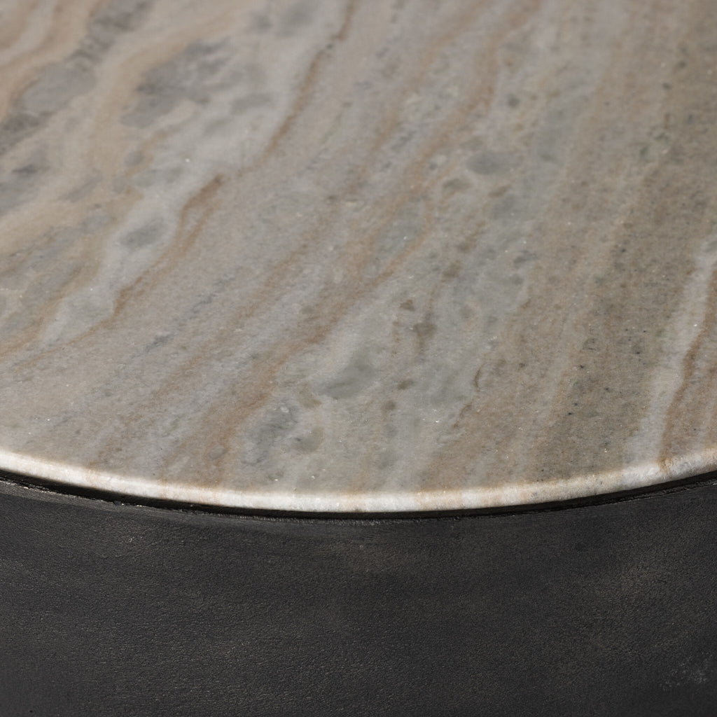 Corbett End Table - Creamy Taupe Marble