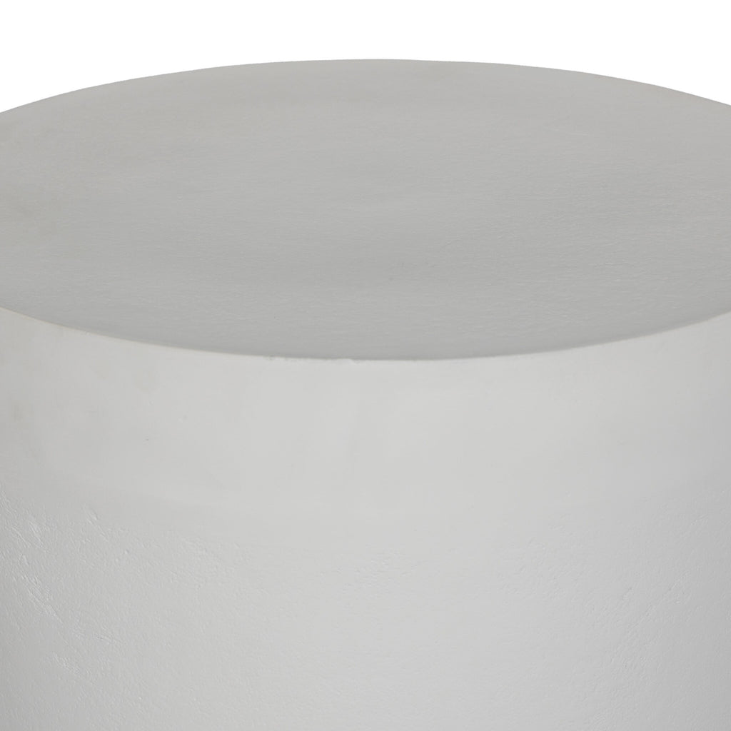 Javi Outdoor End Table - Matte White Cast Aluminum