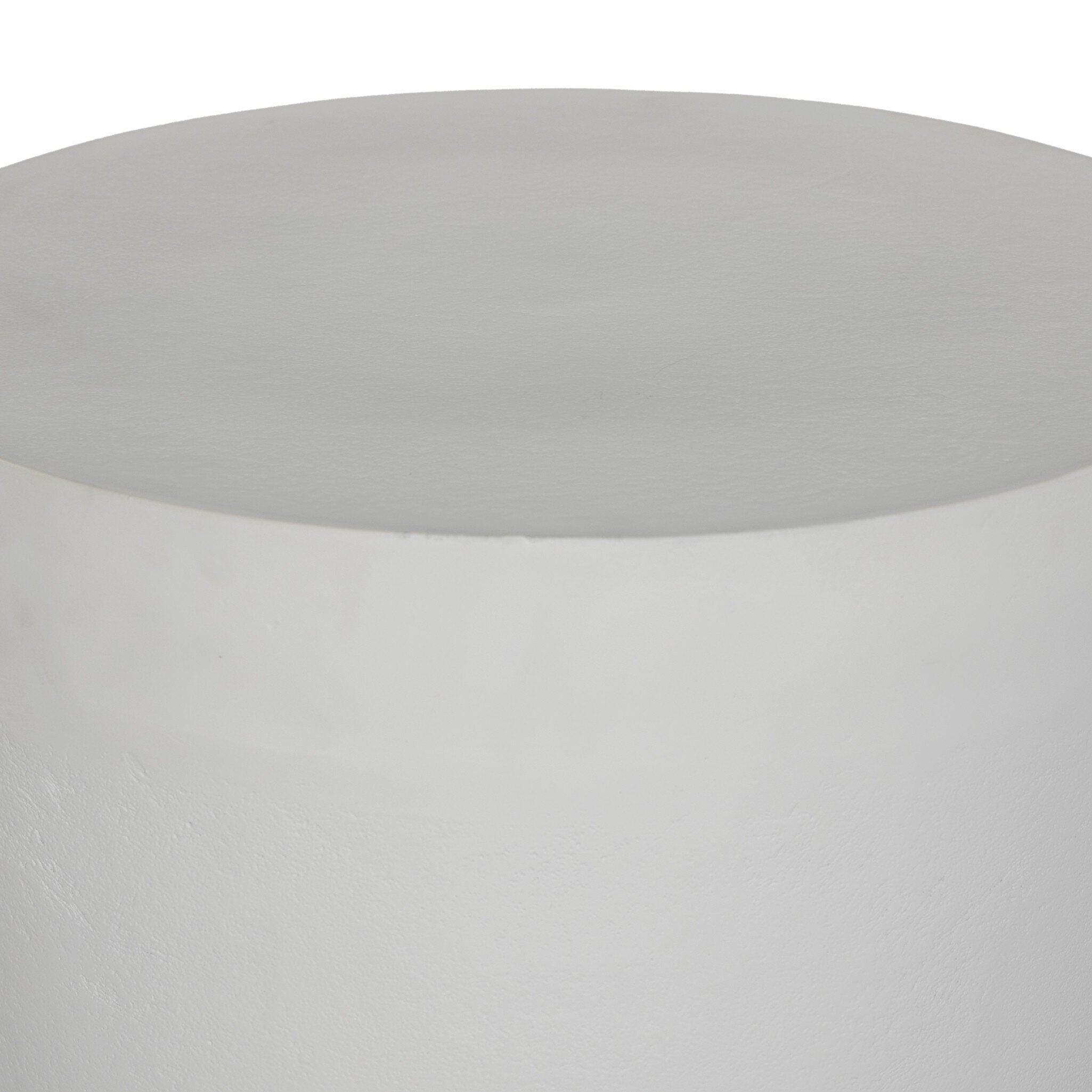 Javi Outdoor End Table - Matte White Cast Aluminum