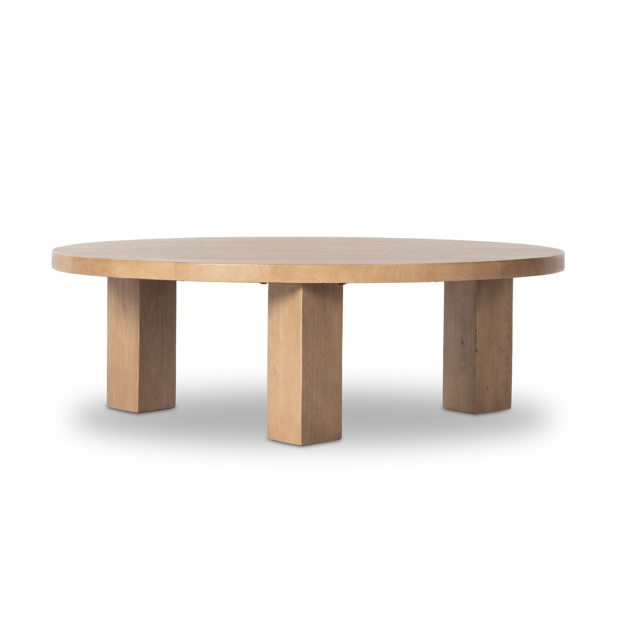 Mesa Round Coffee Table - Light Brushed Parawood | 48"
