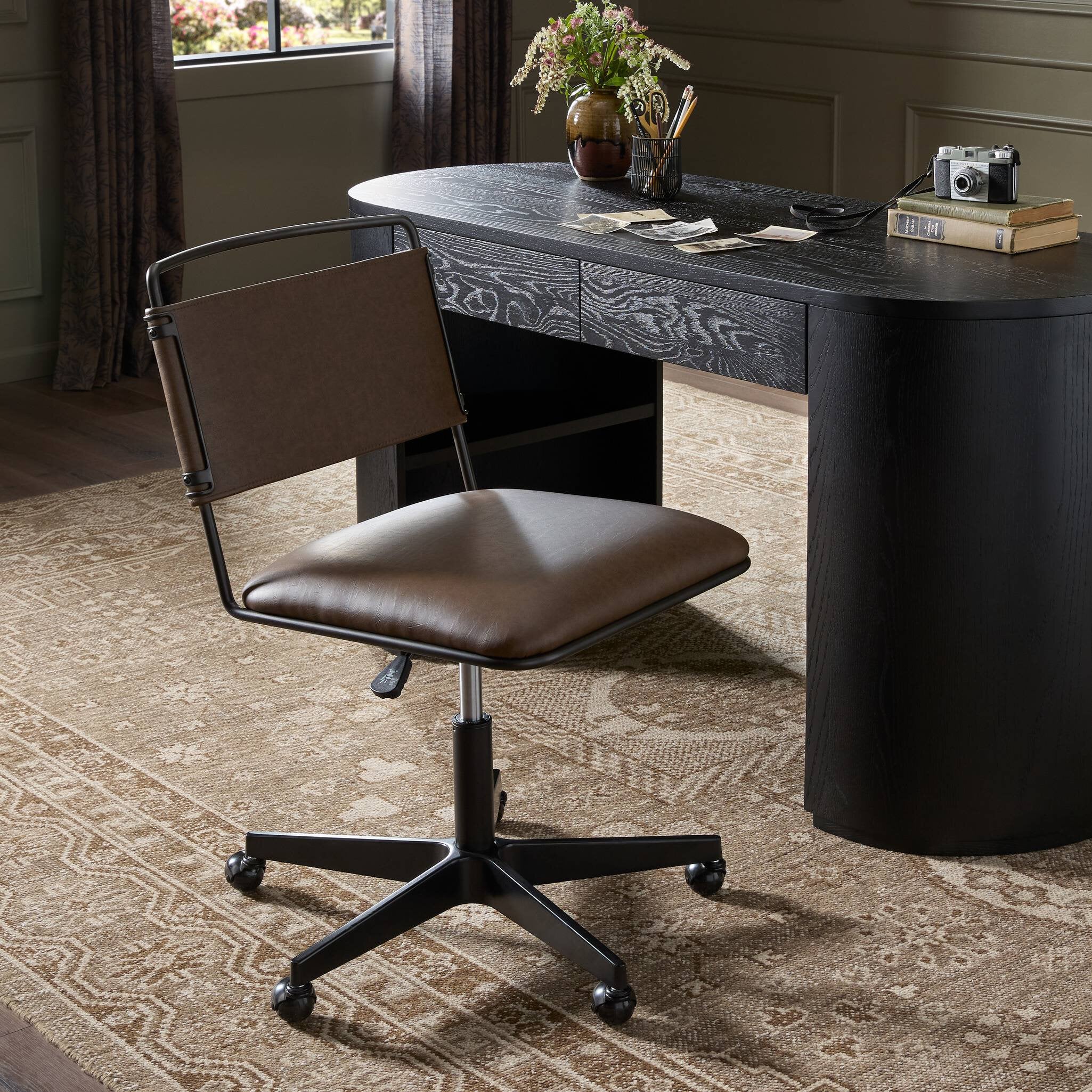 Wharton Desk Chair - Distressed Brown