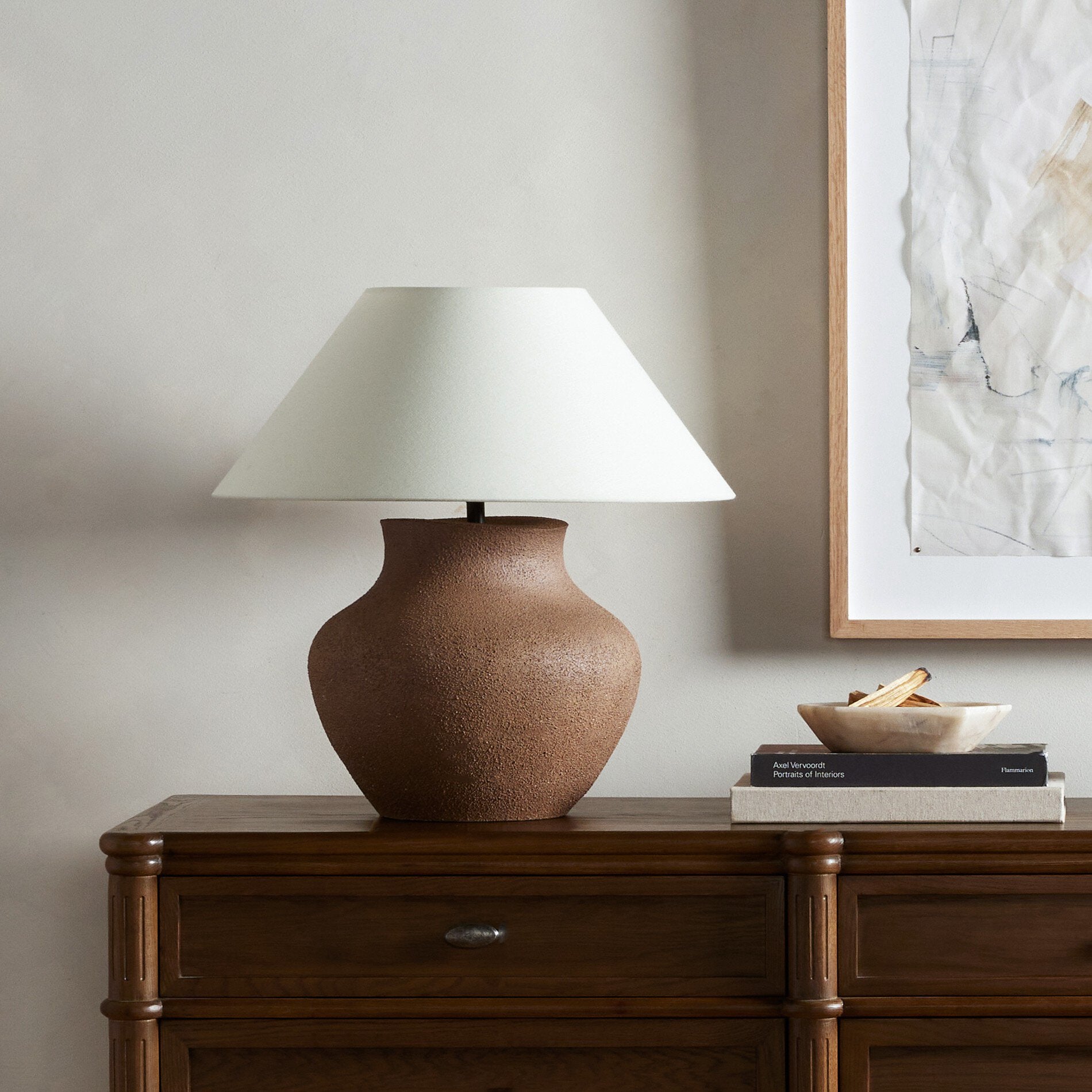 Parma Table Lamp - Textured Dark Sand Porcelain | Smooth Shade