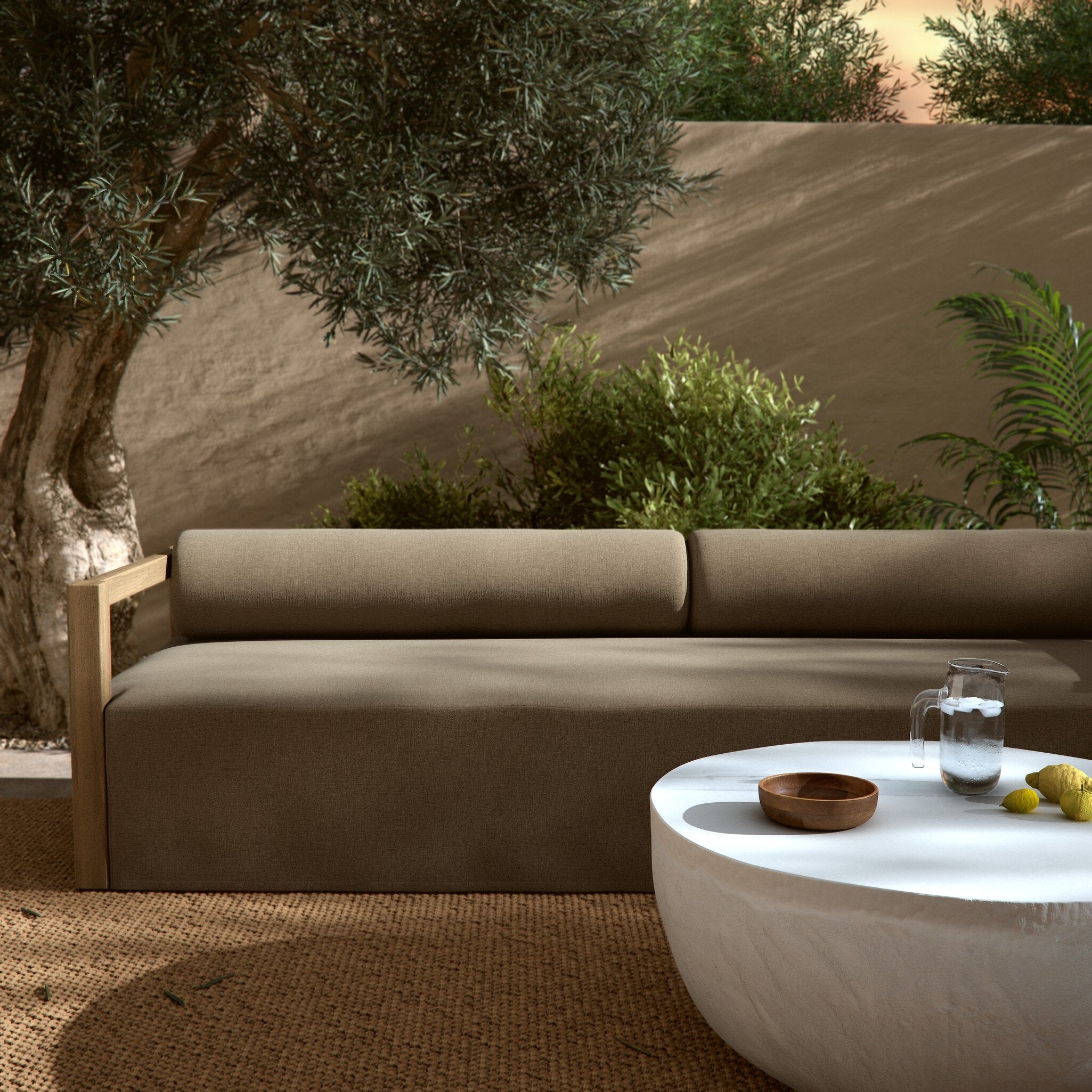 Laskin Outdoor Sofa-106" - Alessi Fawn
