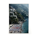 Beach In Positano by Slim Aarons - White Maple Floater