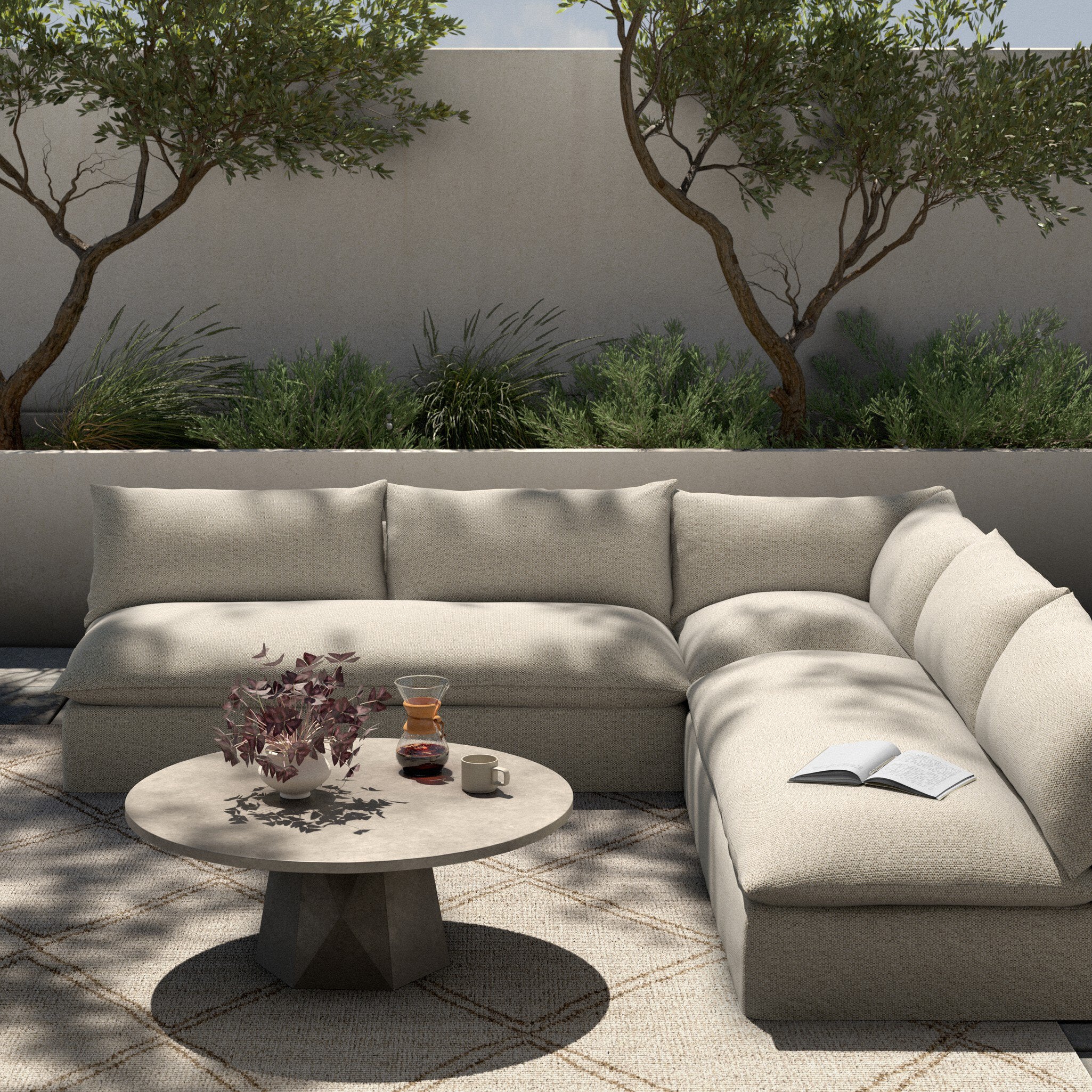 Grant Outdoor 3-Piece Sectional - Faye Sand