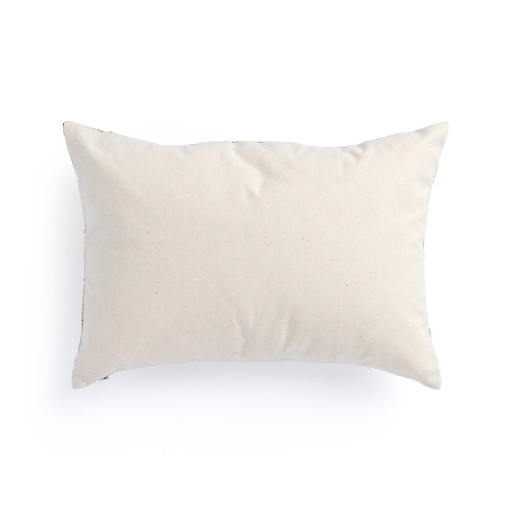 Handwoven Merido Pillow - Beige - Beige Cotton | 14" x 20"