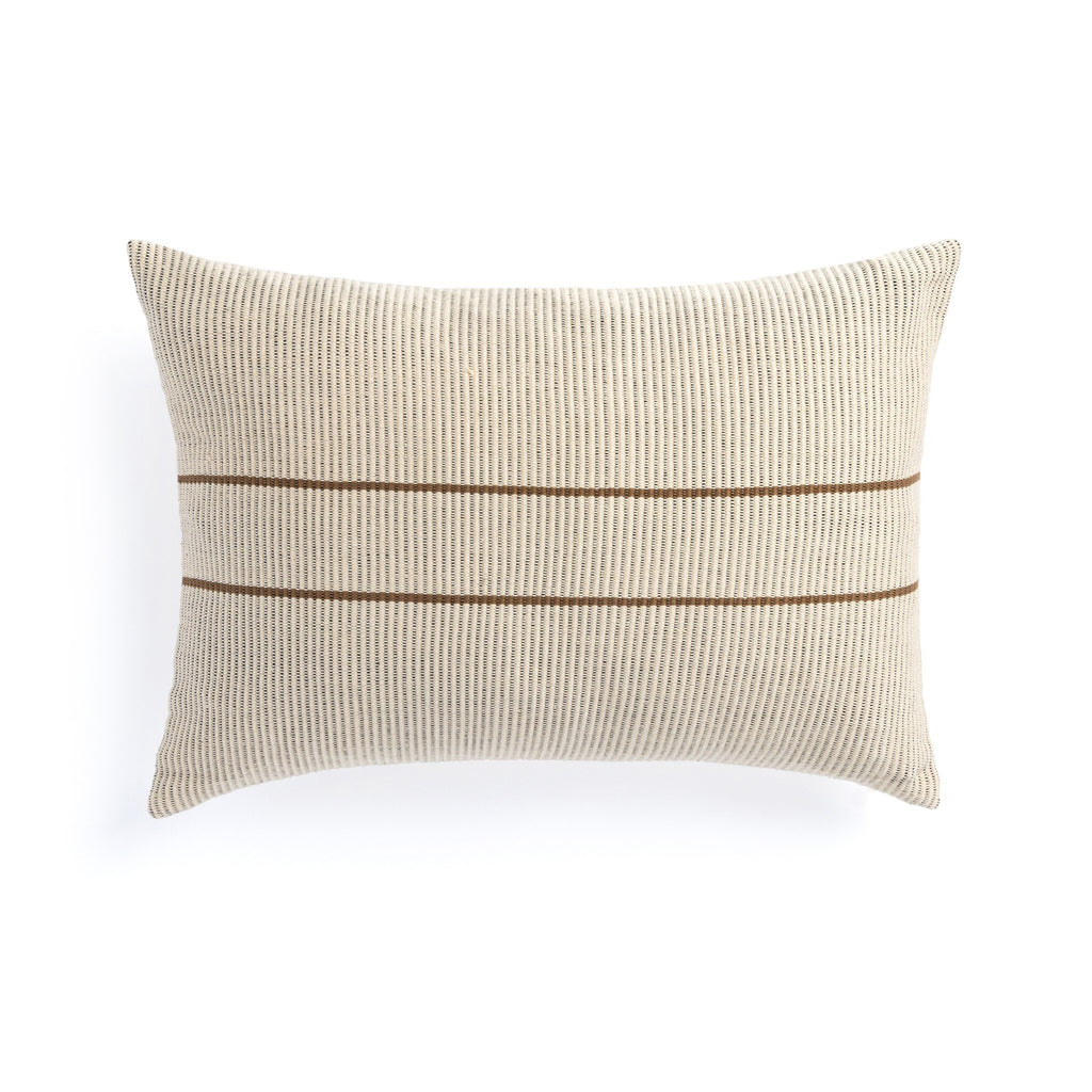 Handwoven Merido Pillow - Beige - Beige Cotton | 14" x 20"