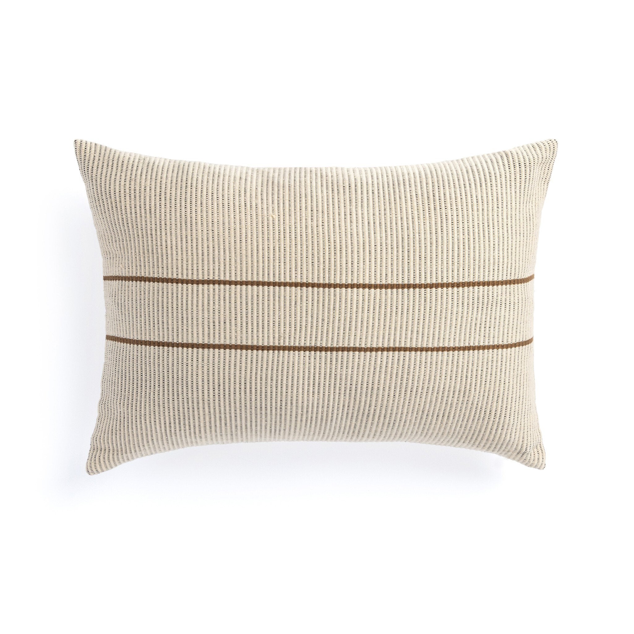 Handwoven Merido Pillow - Beige - Beige Cotton | 14" x 20"