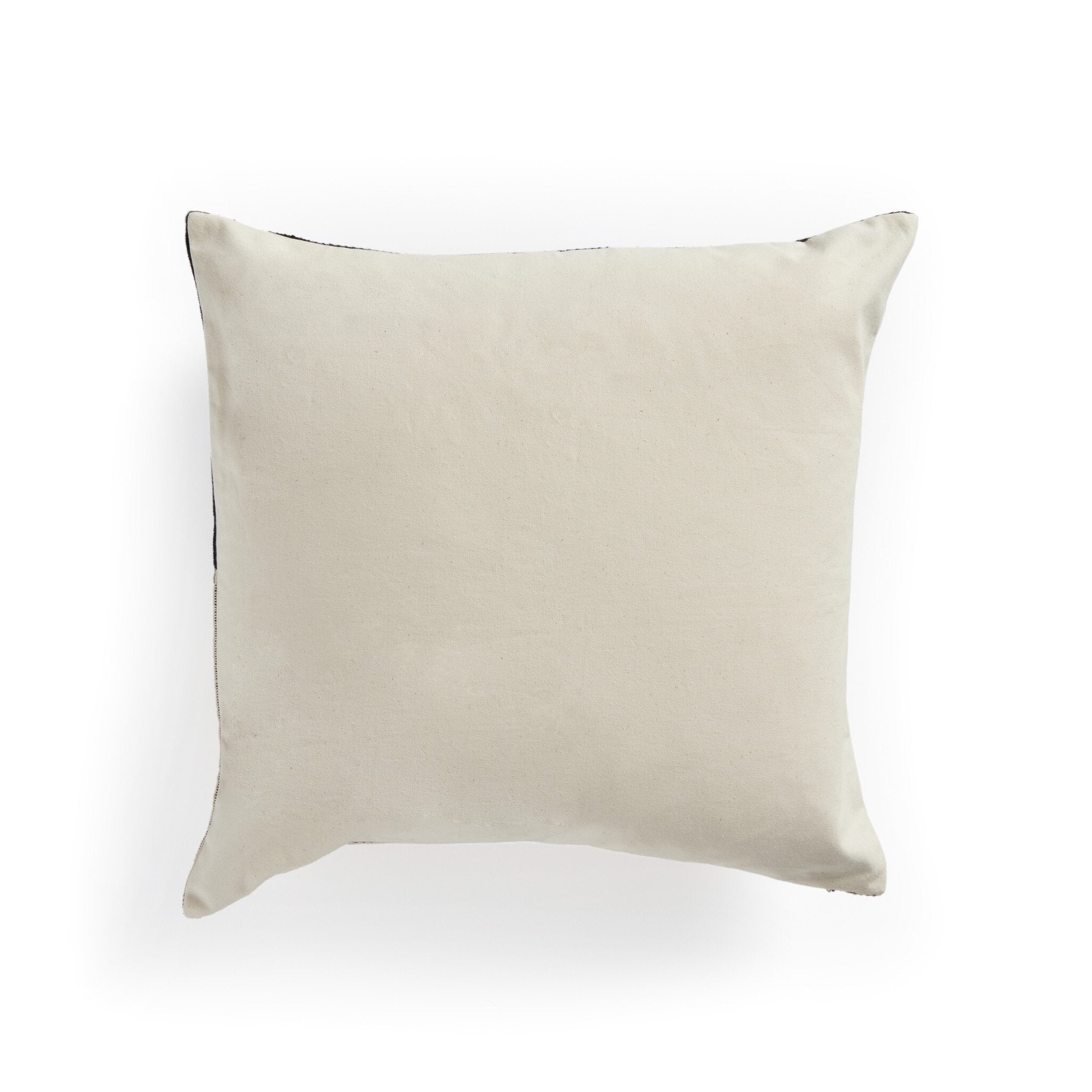 Handwoven Merido Pillow - Black - Beige Cotton