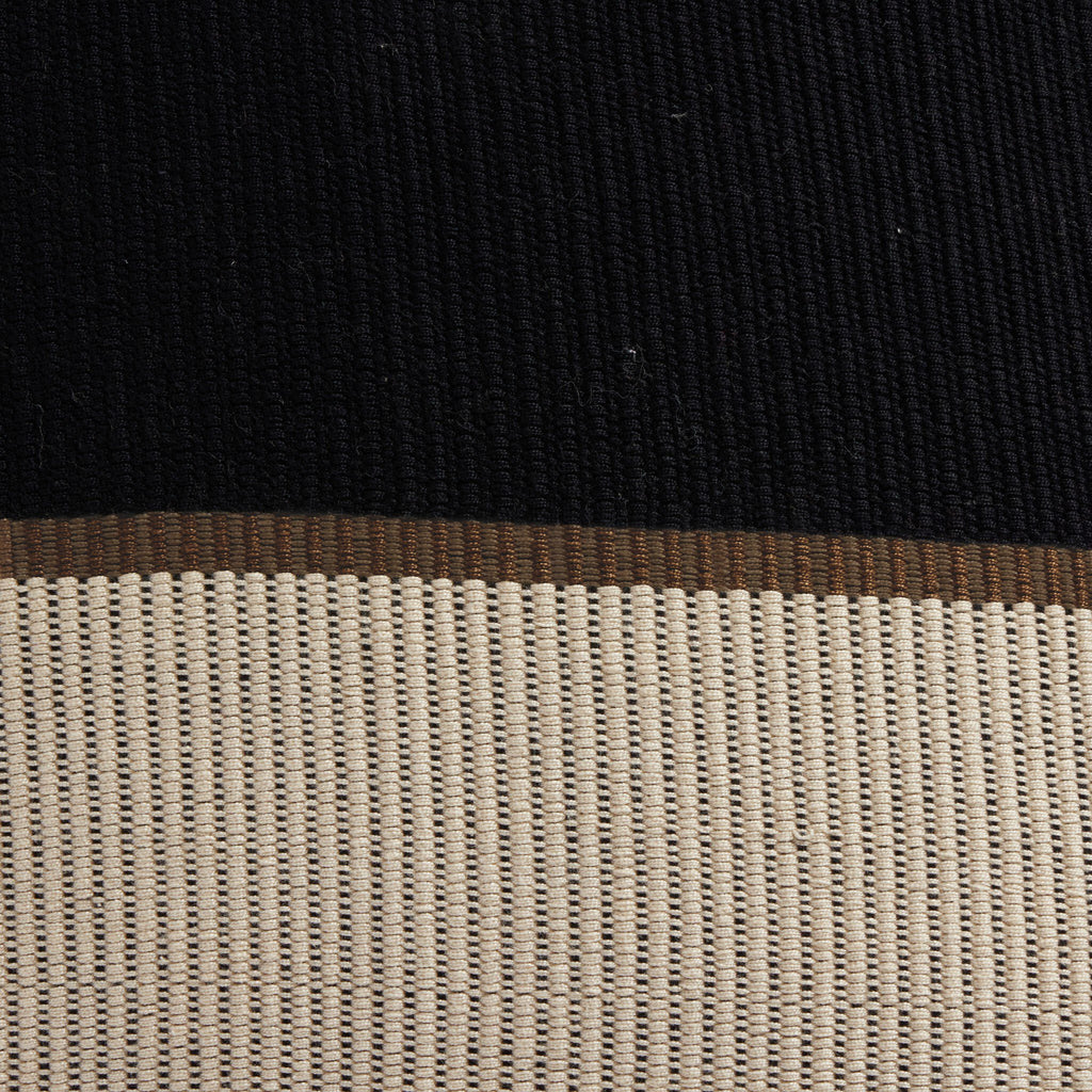 Handwoven Merido Pillow - Black - Beige Cotton