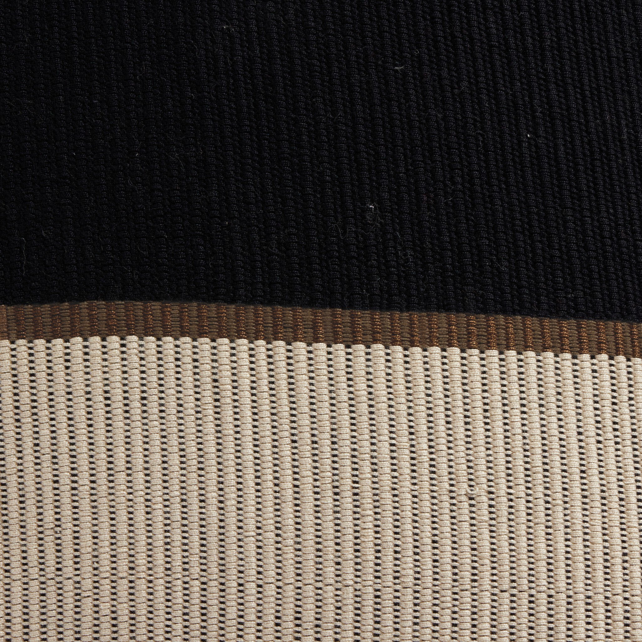 Handwoven Merido Pillow - Black - Beige Cotton