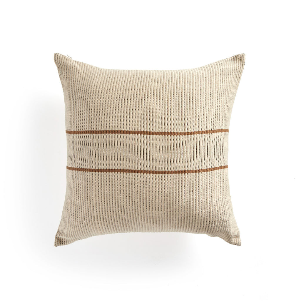 Handwoven Merido Pillow - Beige - Beige Cotton | 20" x 20"