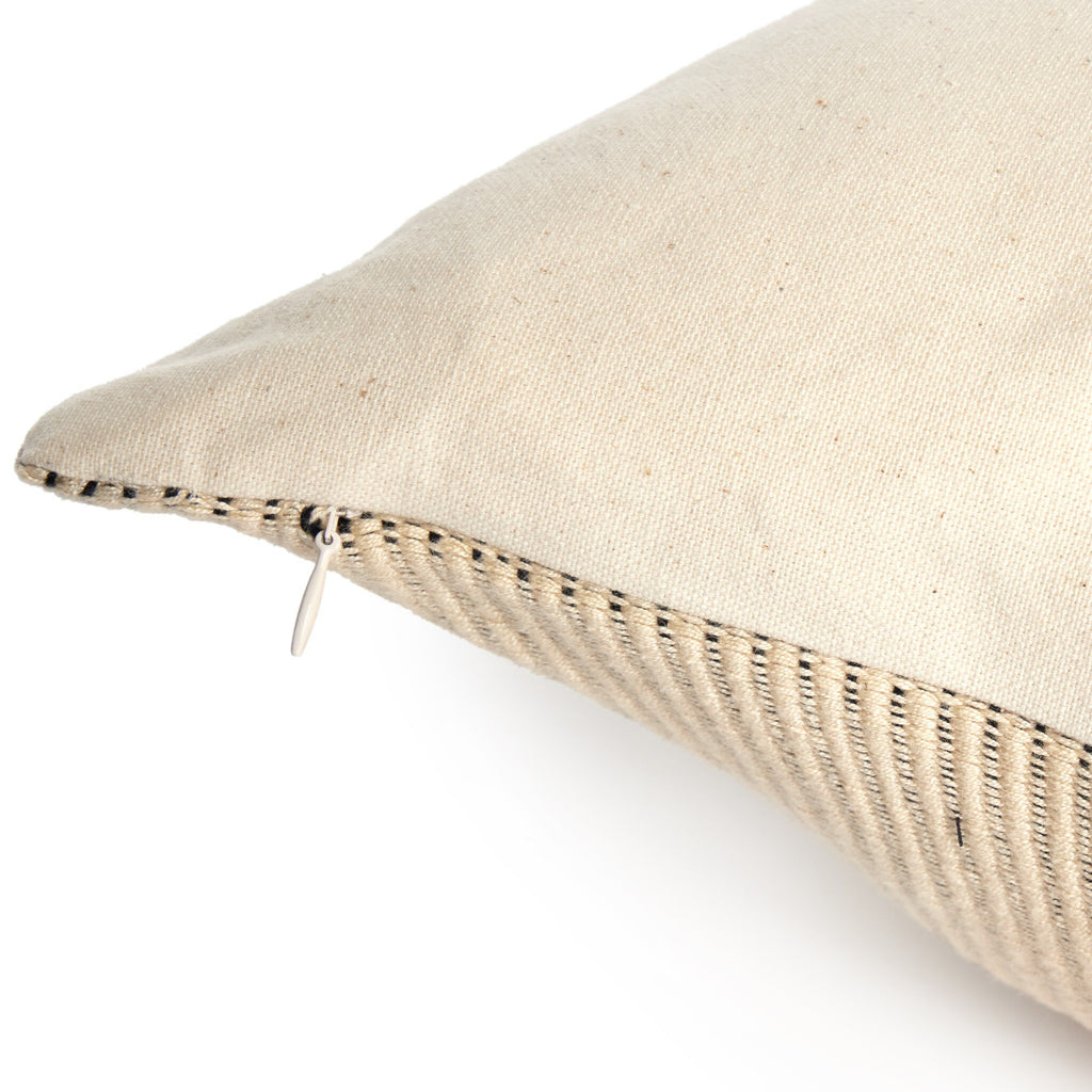 Handwoven Merido Pillow - Beige - Beige Cotton | 20" x 20"