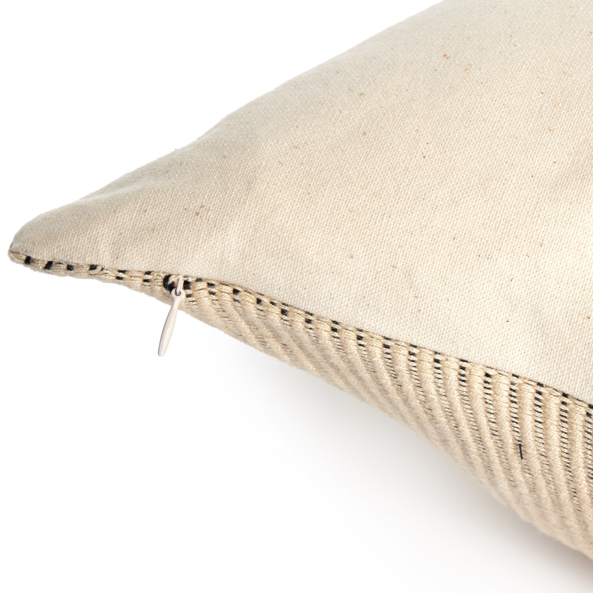 Handwoven Merido Pillow - Beige - Beige Cotton | 20" x 20"
