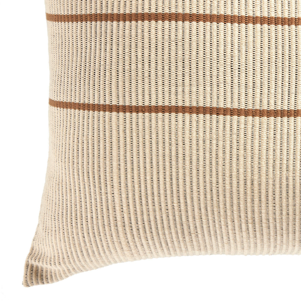 Handwoven Merido Pillow - Beige - Beige Cotton | 20" x 20"