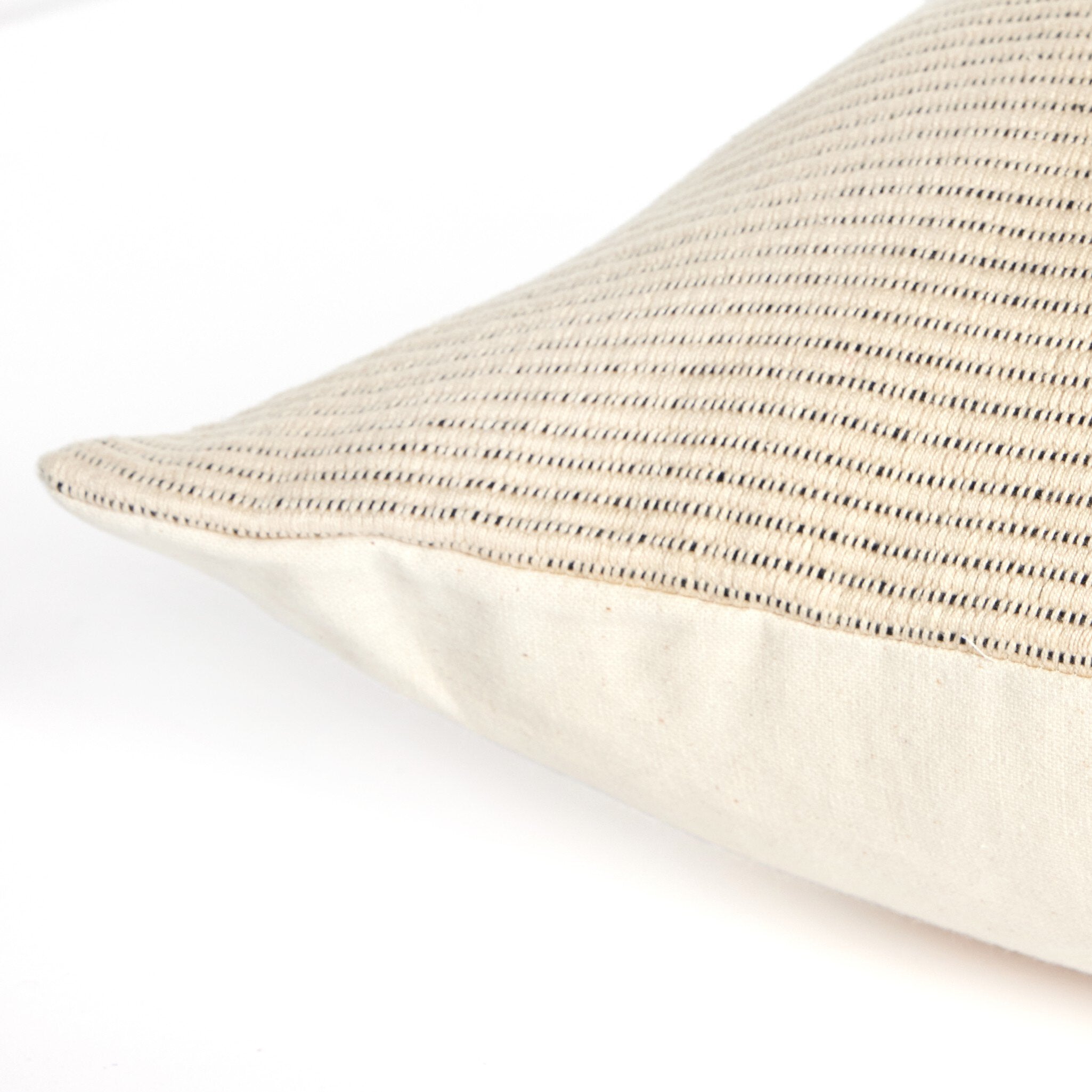 Handwoven Merido Pillow - Beige - Beige Cotton | 20" x 20"