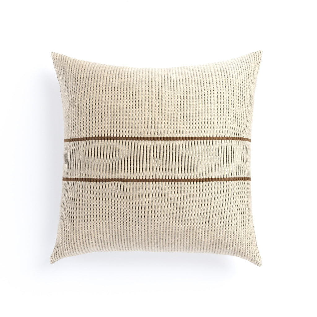 Handwoven Merido Pillow - Beige - Beige Cotton | 20" x 20"