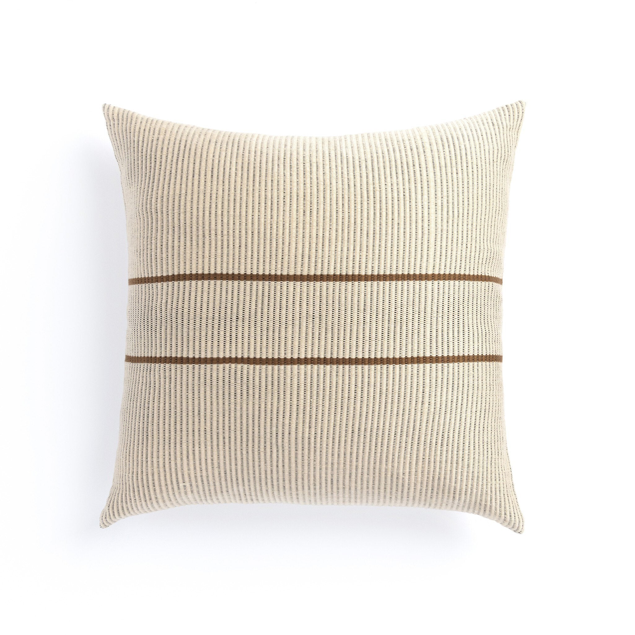 Handwoven Merido Pillow - Beige - Beige Cotton | 20" x 20"