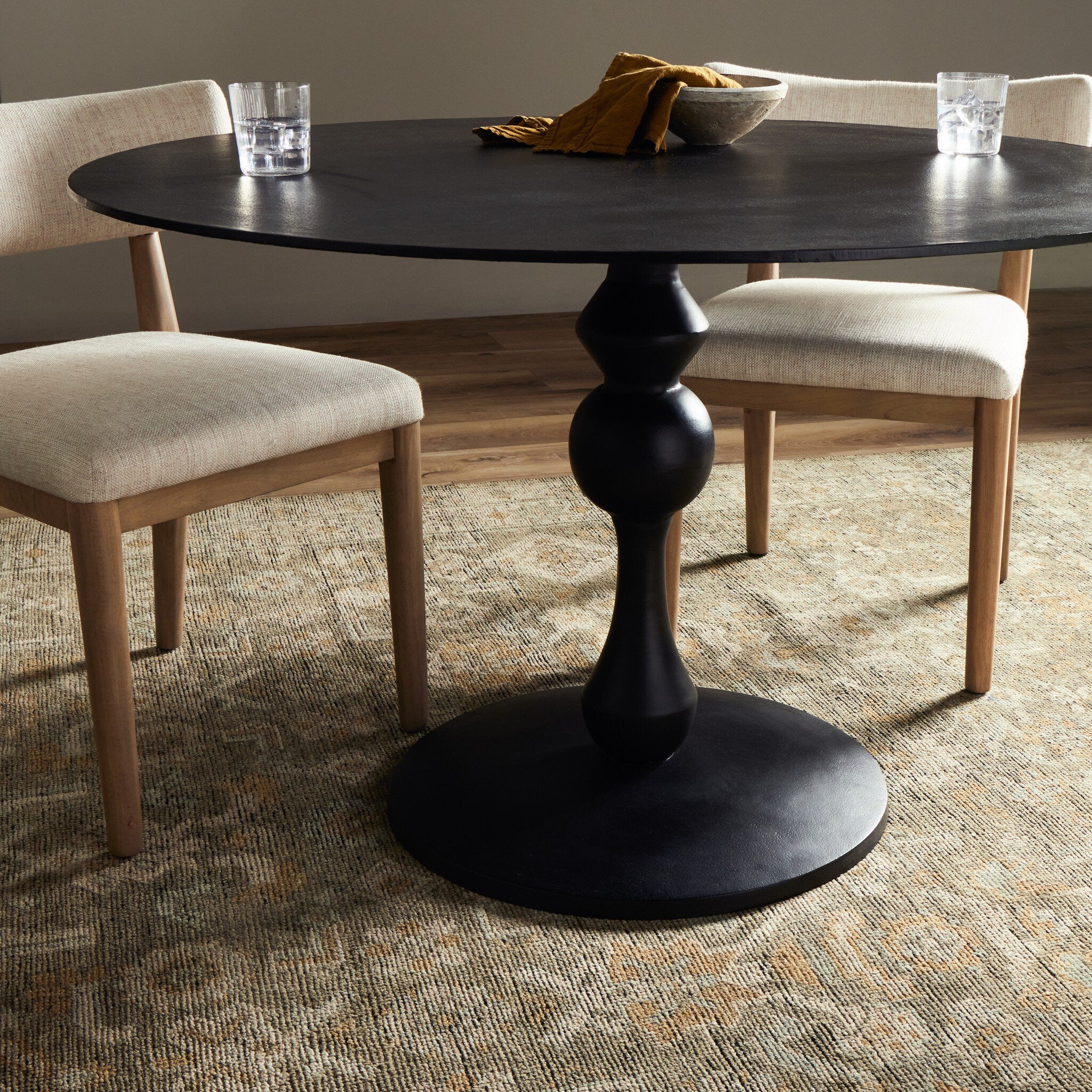 Daffin Round Bistro Table - Black Antique