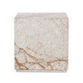 Modern Marble Plinth End Table - Desert Taupe Marble