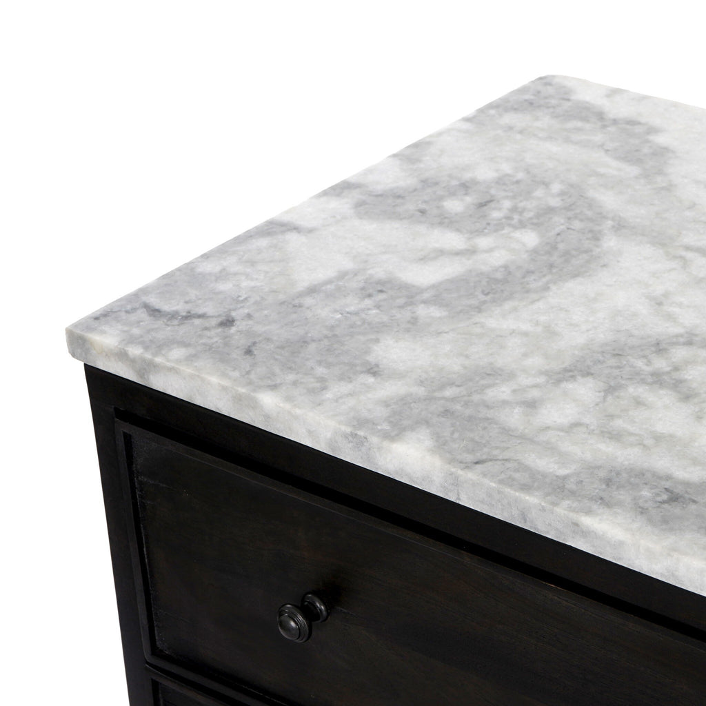 Odette Nightstand - White Statuario Marble
