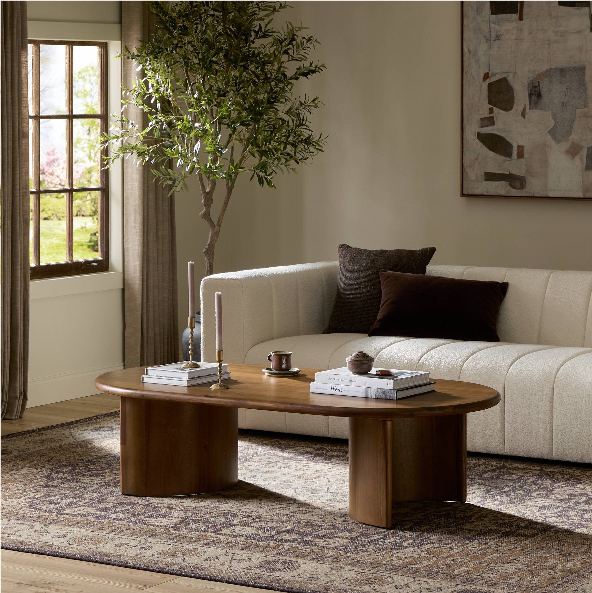 Paden Coffee Table - Seasoned Brown Acacia | 65"