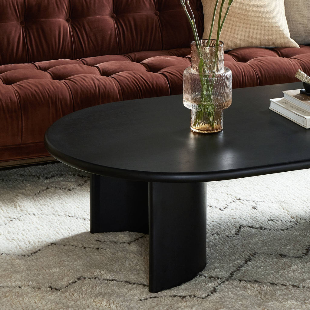 Paden Coffee Table - Aged Black Acacia | 65"