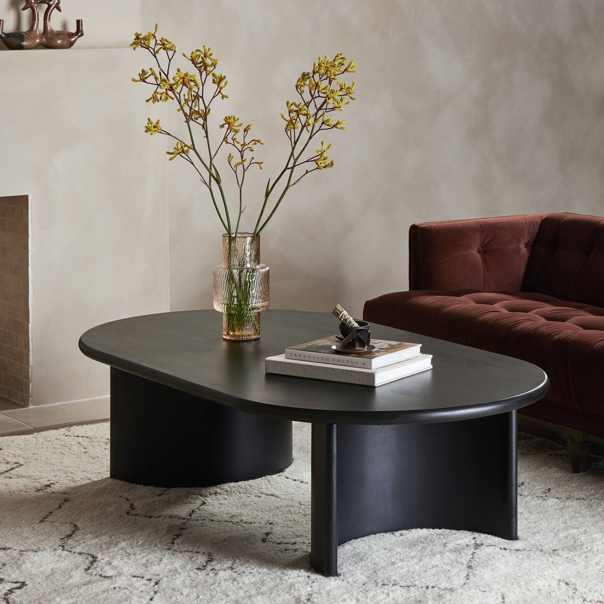 Paden Coffee Table - Aged Black Acacia | 65"