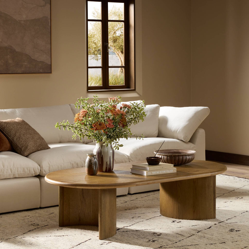 Paden Coffee Table - Worn Oak Veneer | 65"