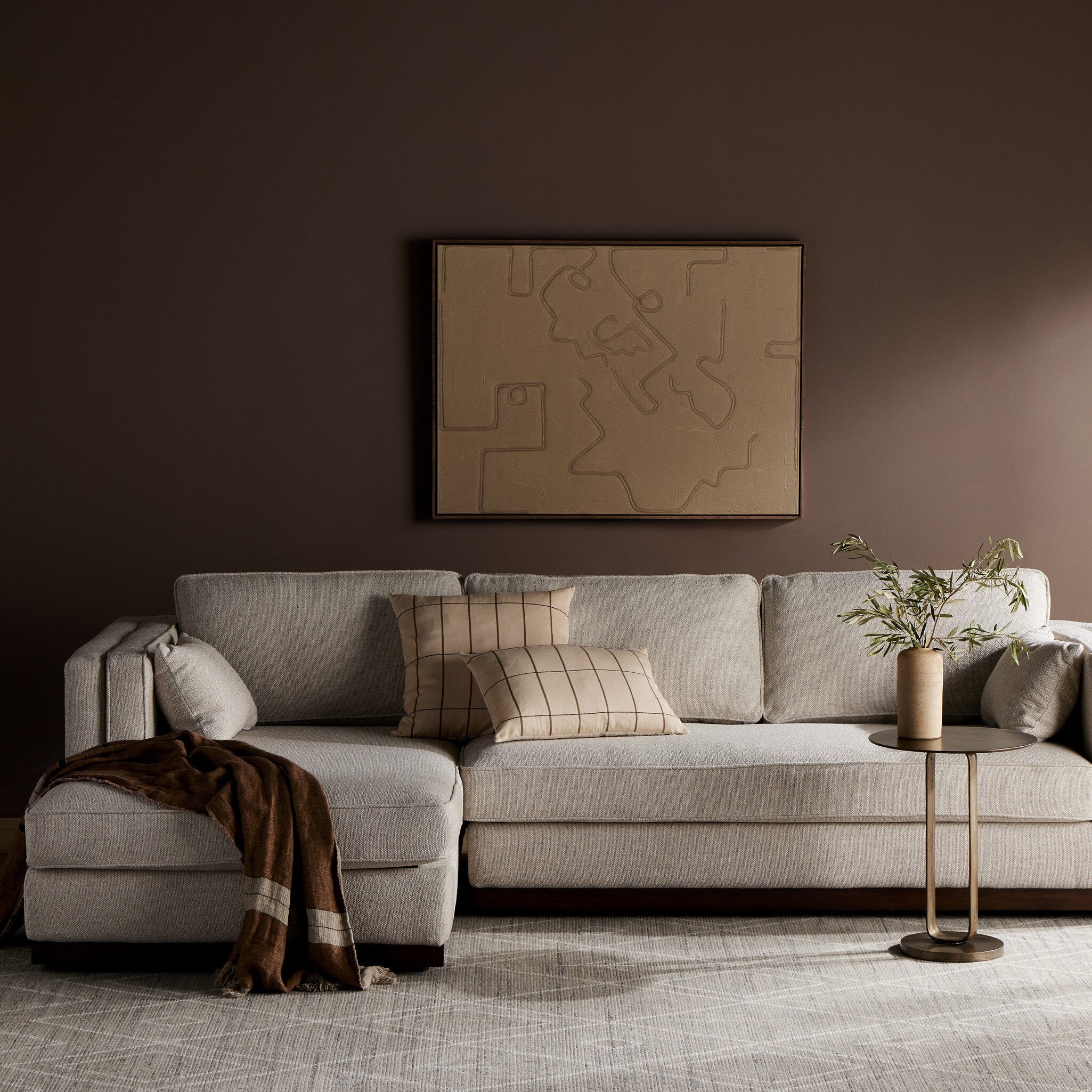 Lawrence 2-Piece Sectional W/ Chaise - Nova Taupe | LAF