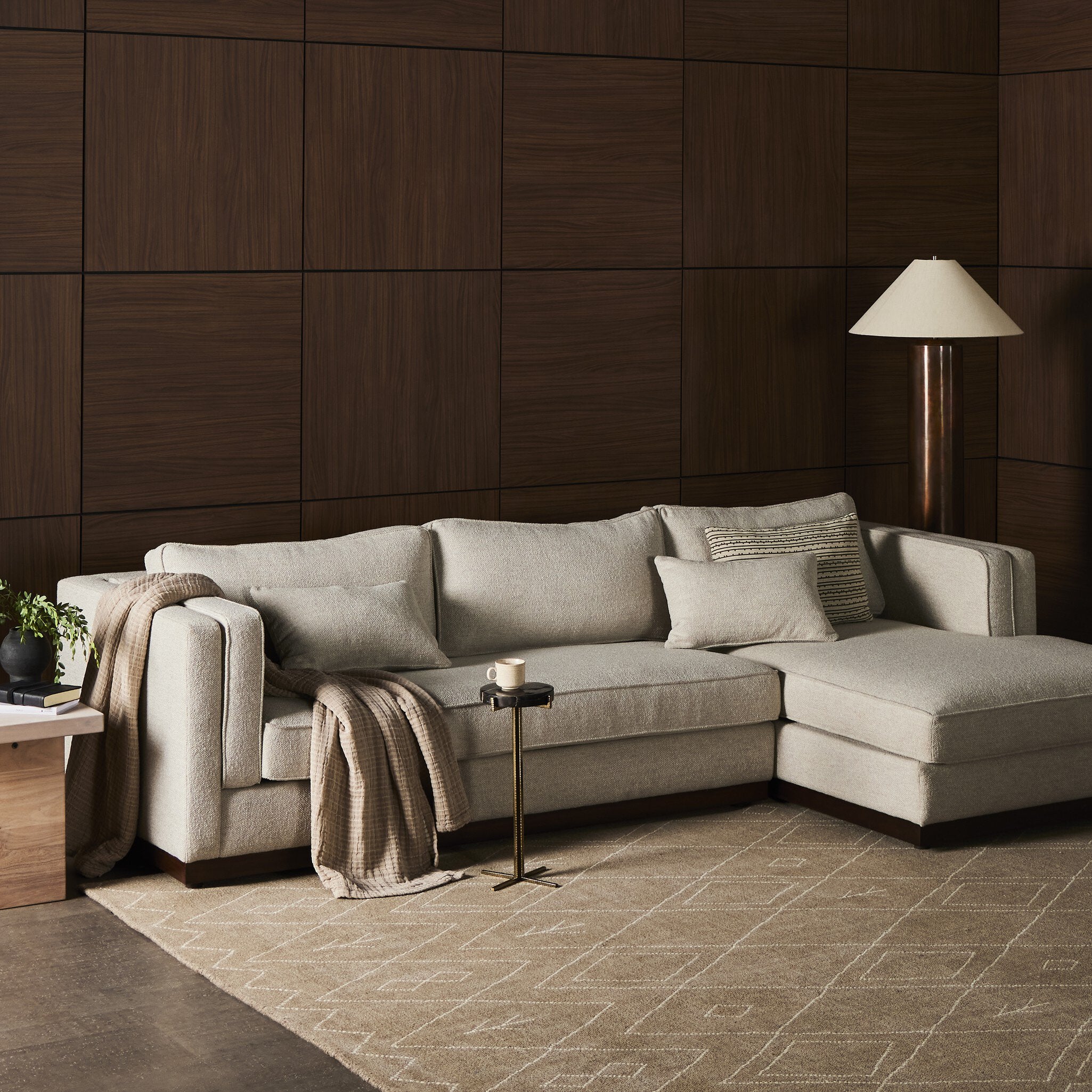 Lawrence 2-Piece Sectional W/ Chaise - Nova Taupe | RAF