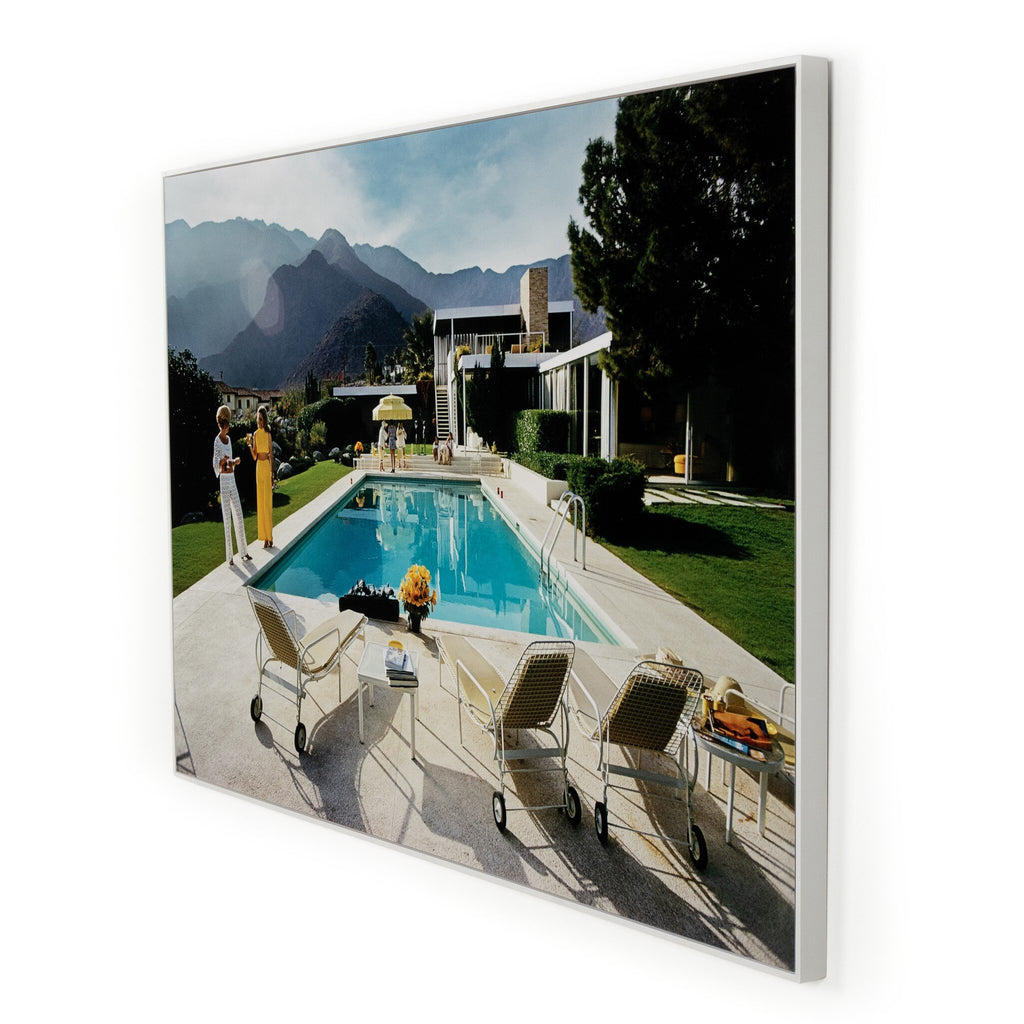 Palm Springs Pool by Slim Aarons - White Maple Floater