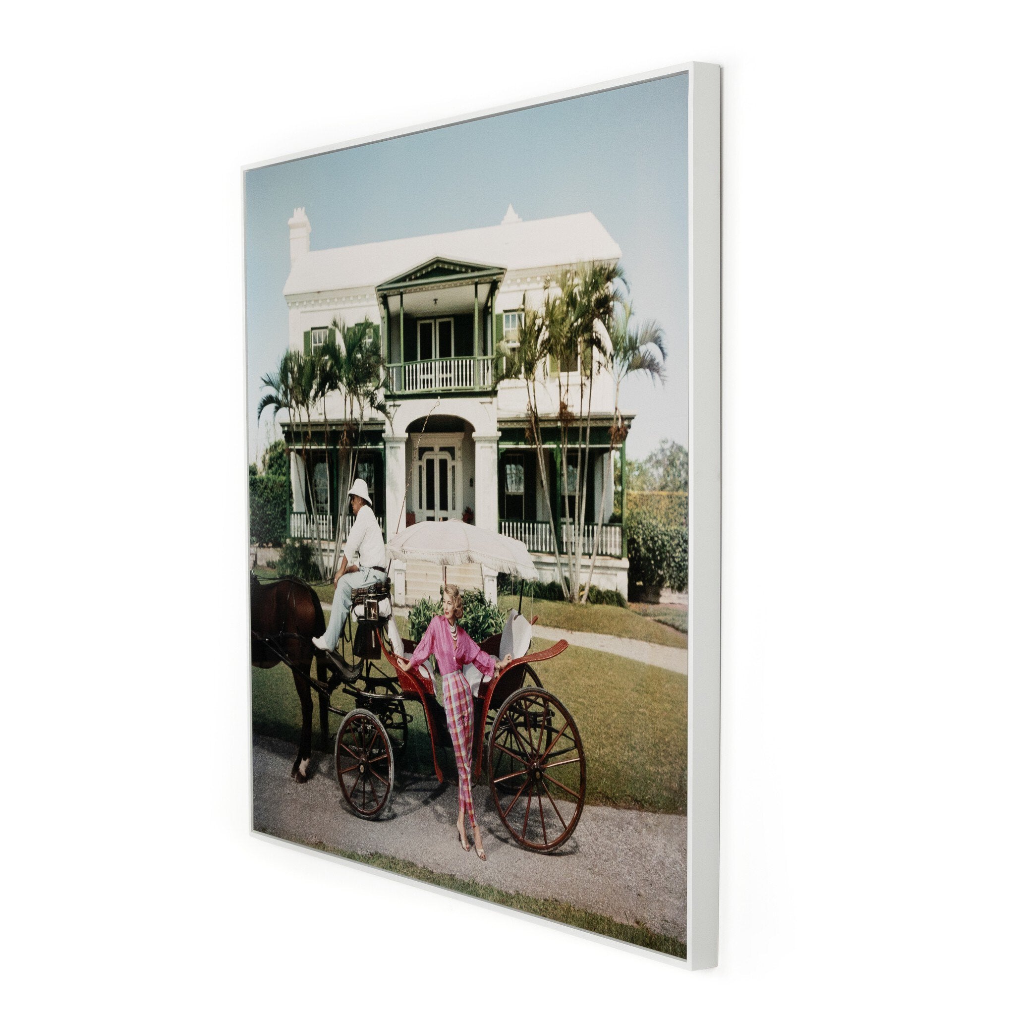 Bermudan Hostess by Slim Aarons - White Maple Floater