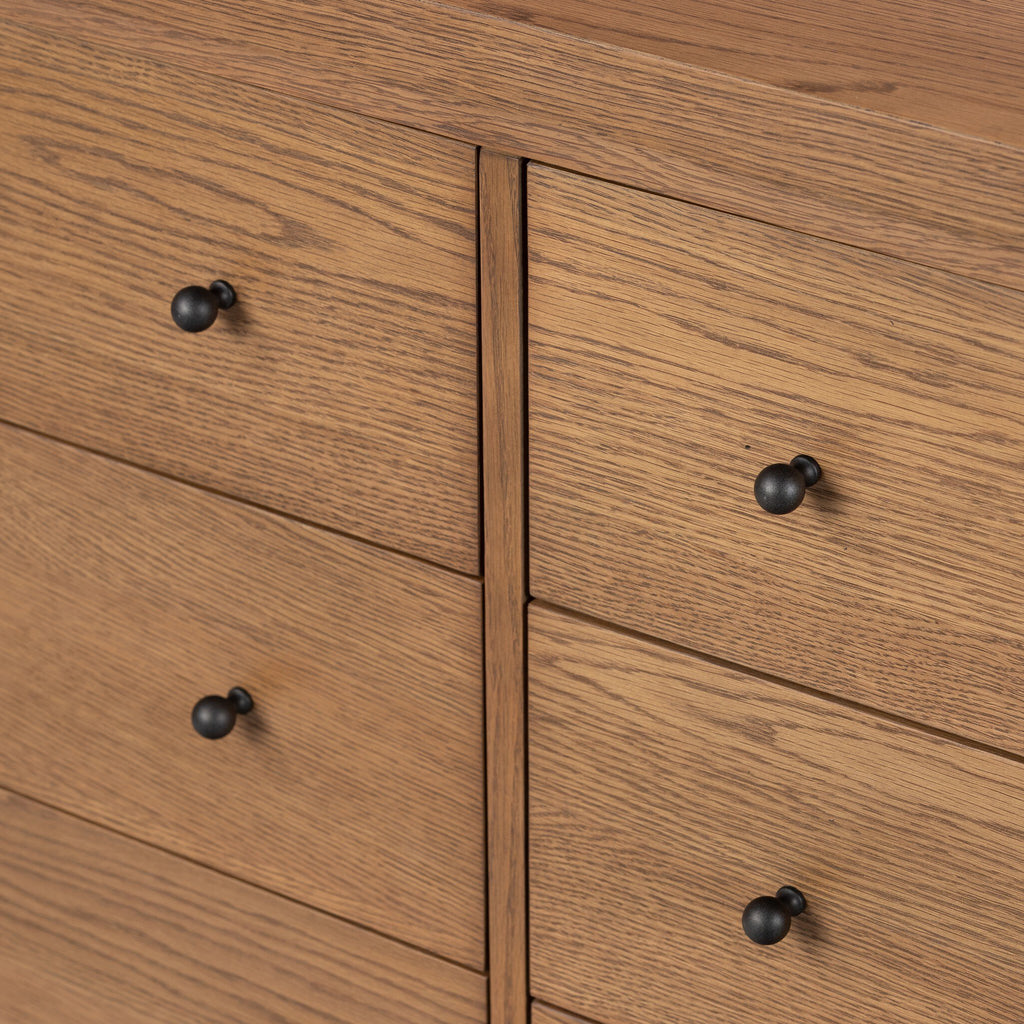 Roark 6 Drawer Dresser - Amber Oak Veneer