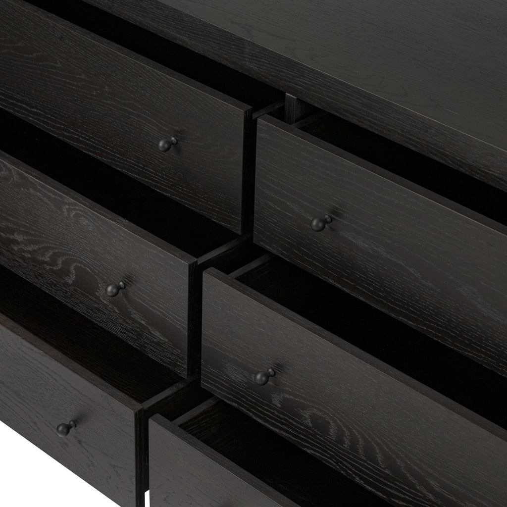 Roark 6 Drawer Dresser - Ebony Oak Veneer