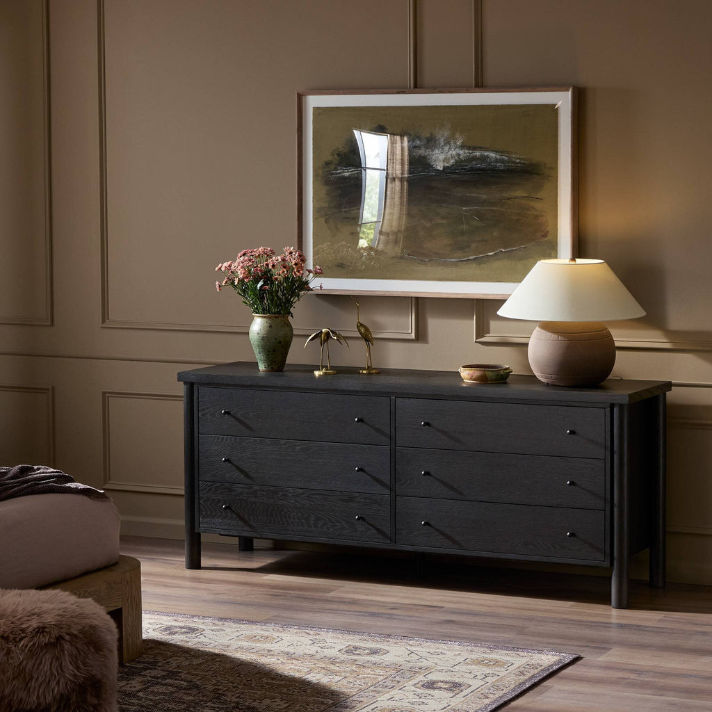 Roark 6 Drawer Dresser - Ebony Oak Veneer