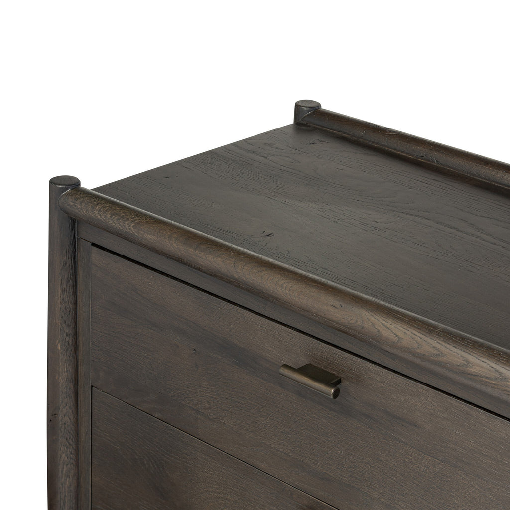 Glenview 6 Drawer Dresser - Smoked Black Resawn Oak