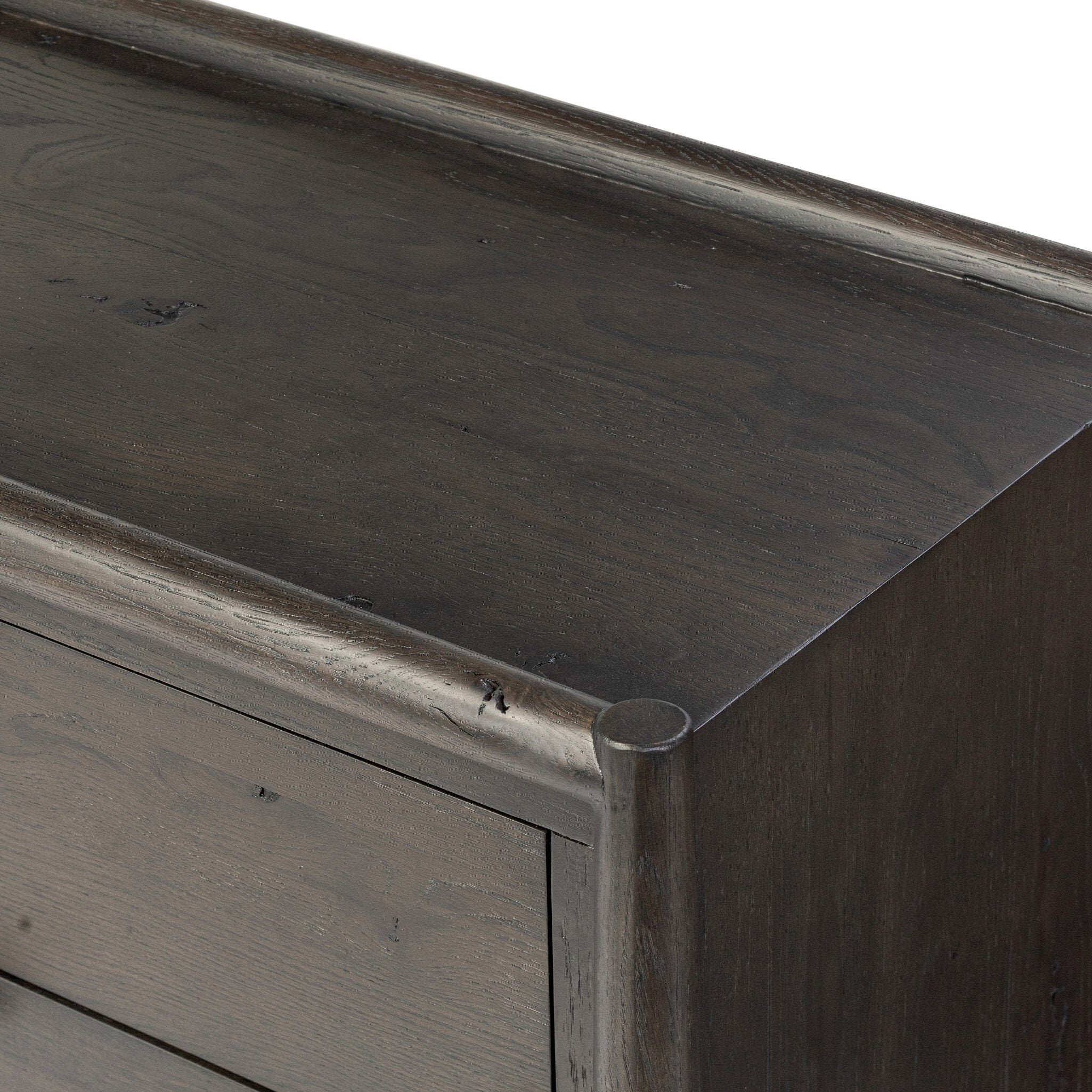 Glenview 6 Drawer Dresser - Smoked Black Resawn Oak