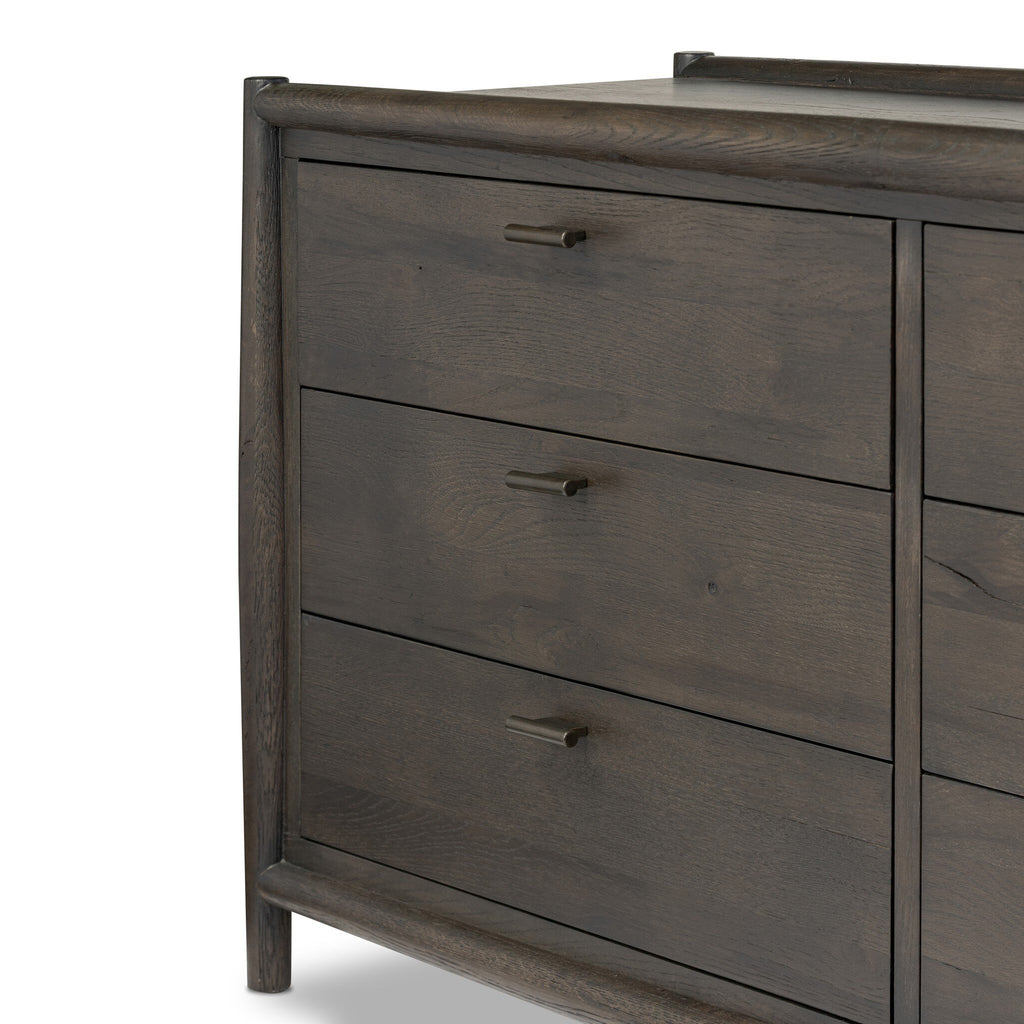 Glenview 6 Drawer Dresser - Smoked Black Resawn Oak