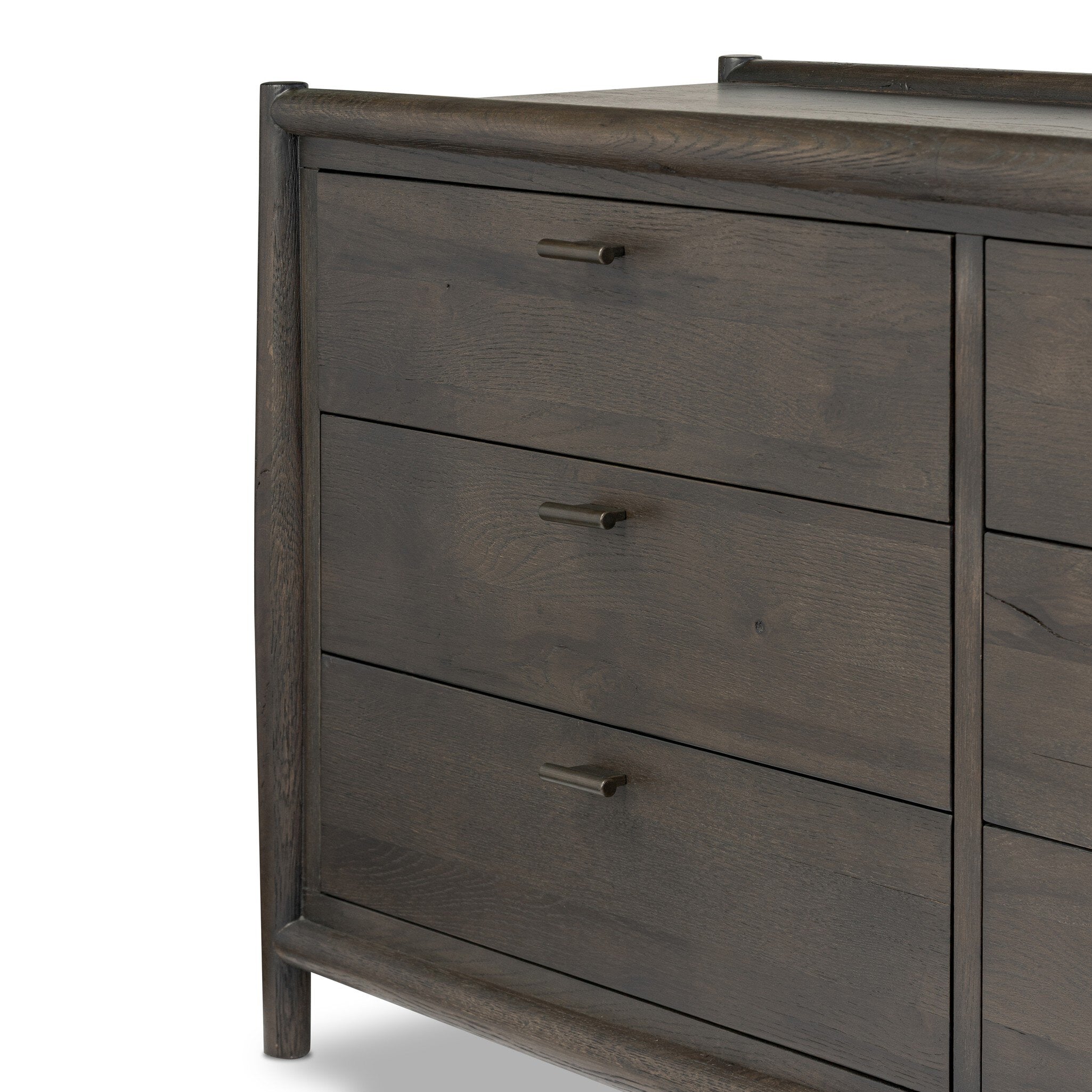 Glenview 6 Drawer Dresser - Smoked Black Resawn Oak